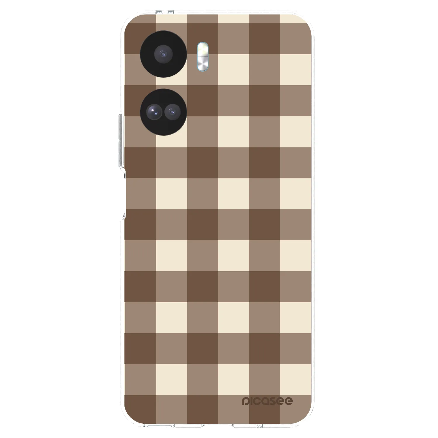 Picasee silikónový prehľadný obal pre Honor 90 Lite 5G - Brown grid