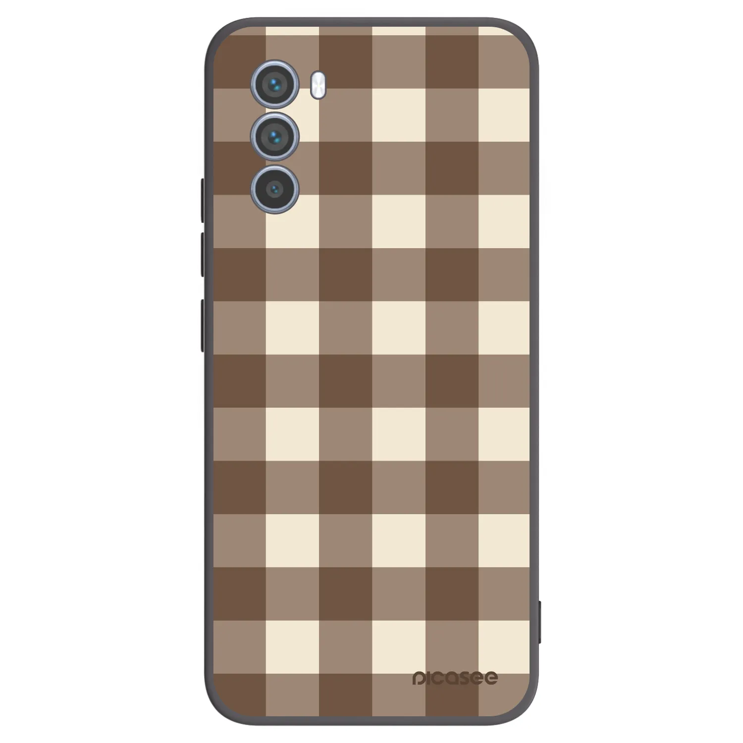 Picasee silikónový čierny obal pre Motorola Moto G62 - Brown grid