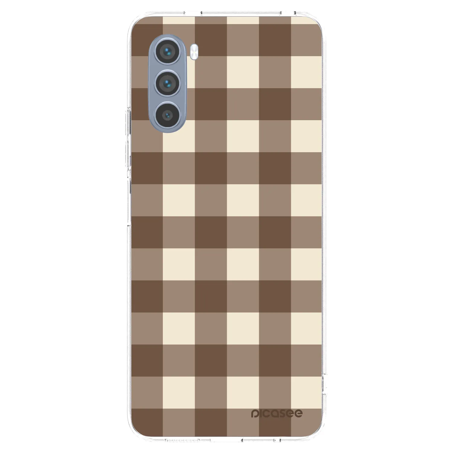 Picasee silikónový prehľadný obal pre Motorola Moto G62 - Brown grid