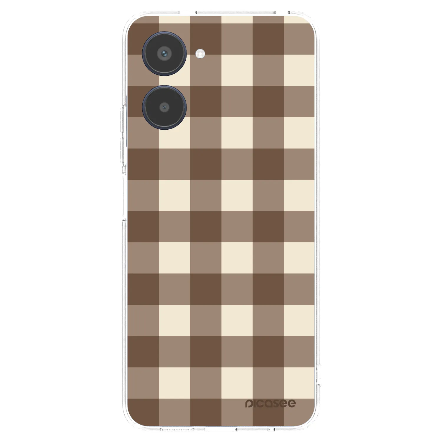 Picasee silikónový prehľadný obal pre Realme 10 4G - Brown grid