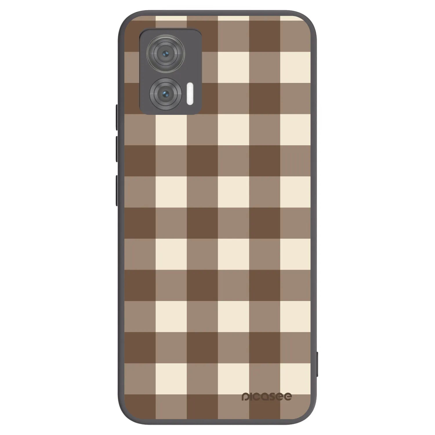 Picasee silikónový čierny obal pre Motorola Edge 30 Neo - Brown grid