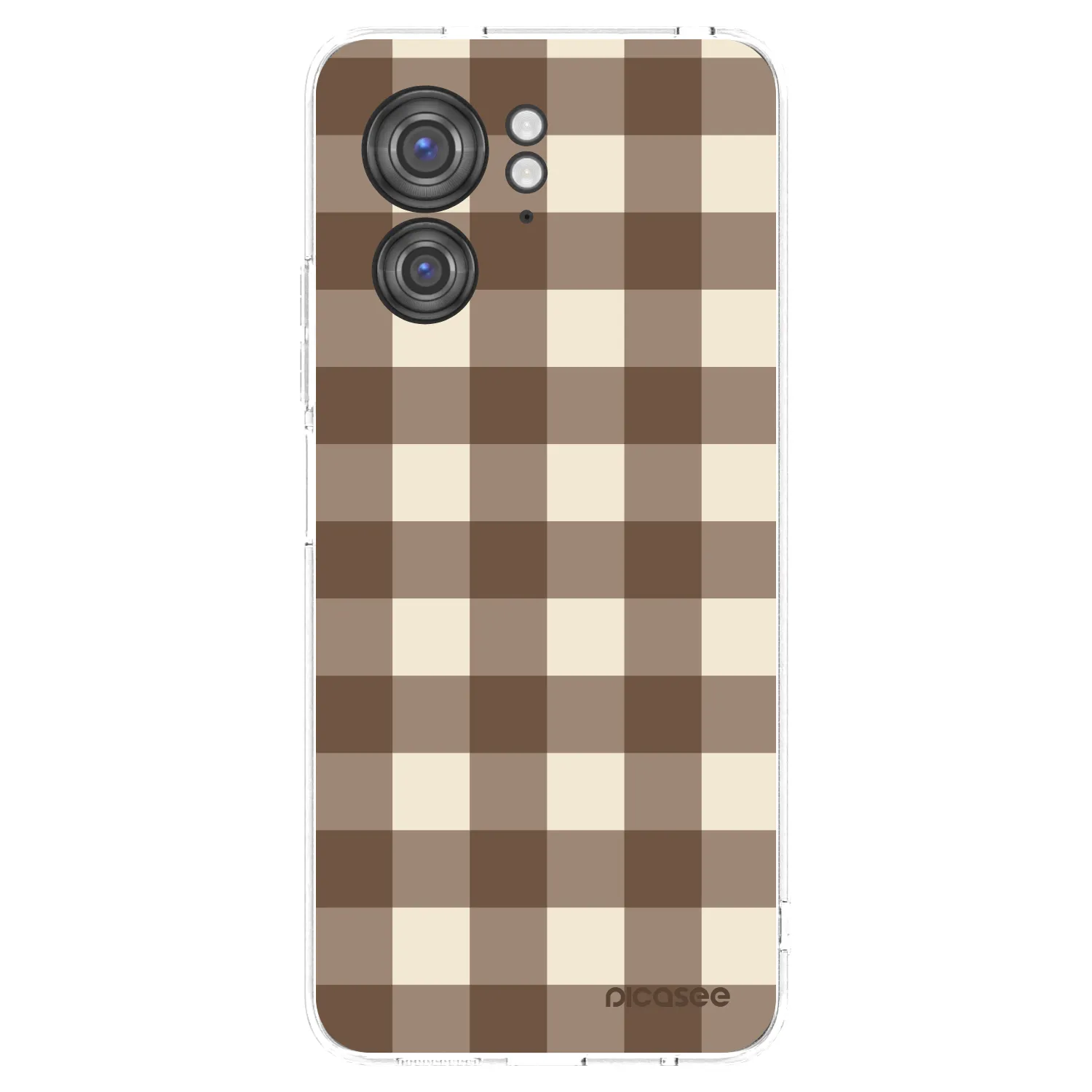 Picasee silikónový prehľadný obal pre Motorola Edge 40 - Brown grid