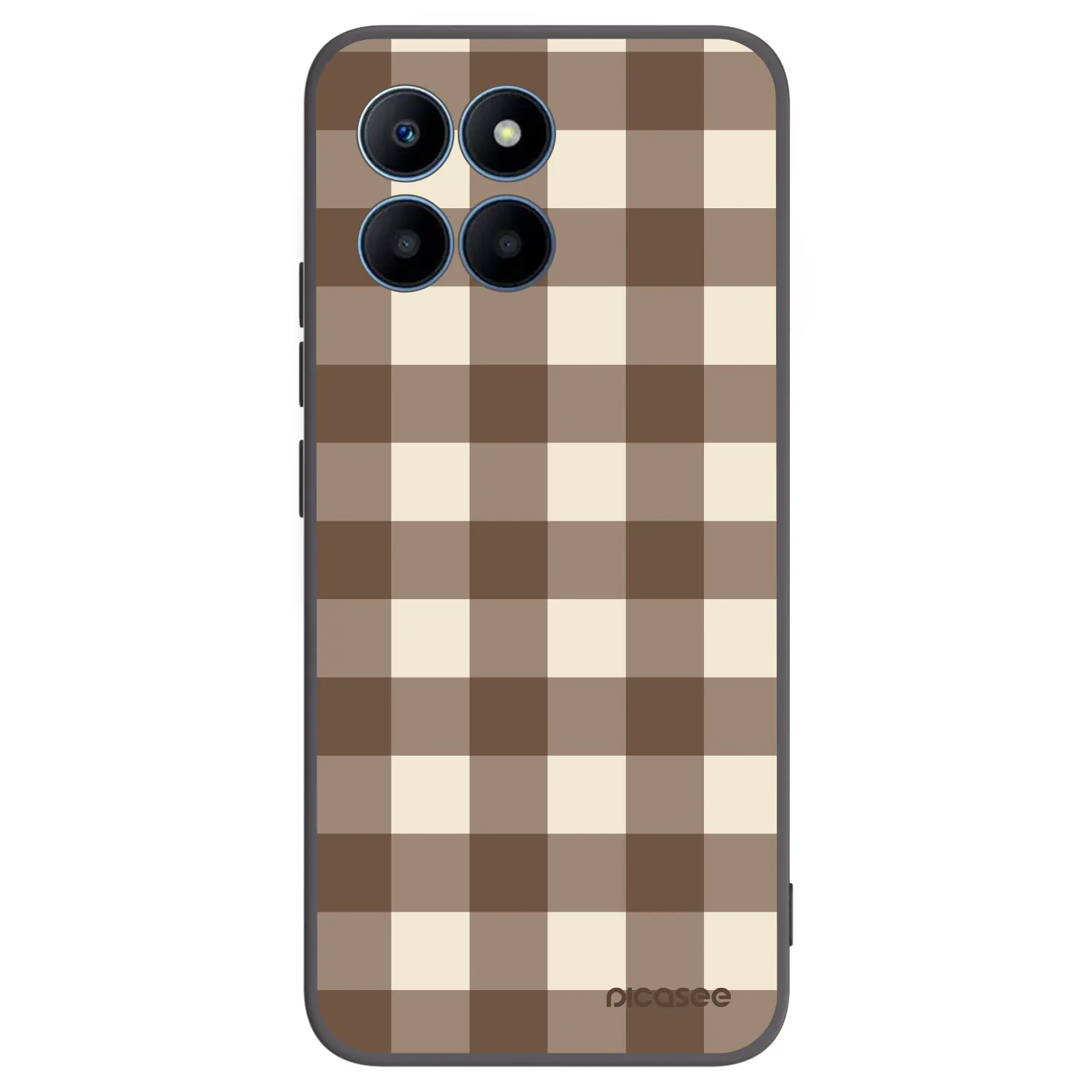 Picasee silikónový čierny obal pre Honor 70 Lite - Brown grid