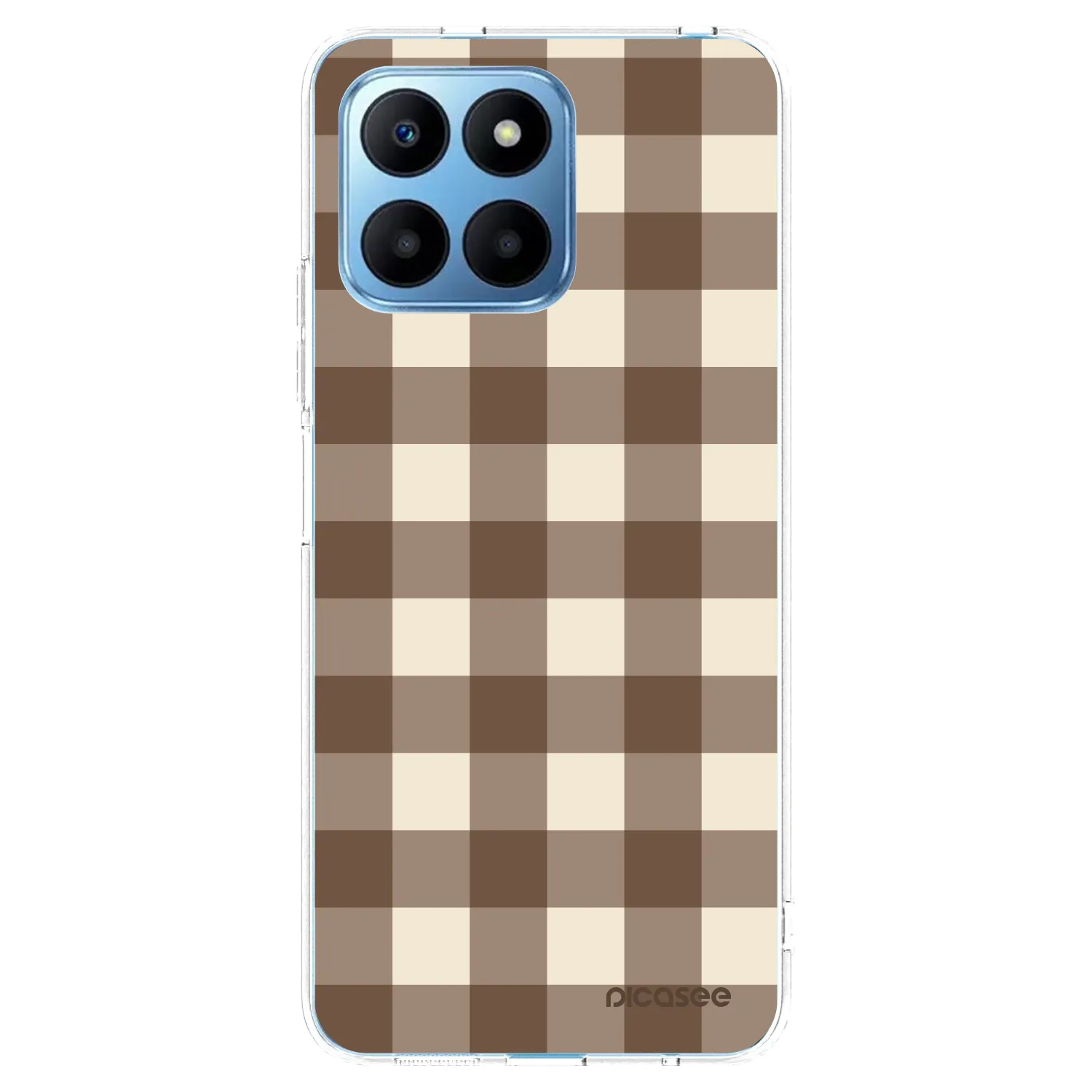 Picasee silikónový prehľadný obal pre Honor 70 Lite - Brown grid