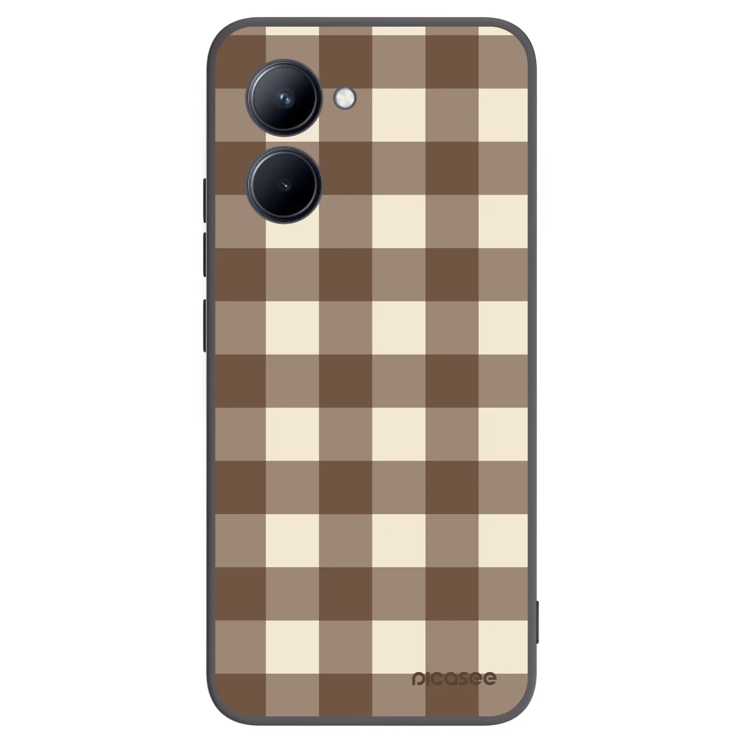 Picasee silikónový čierny obal pre Realme C33 (2023) - Brown grid