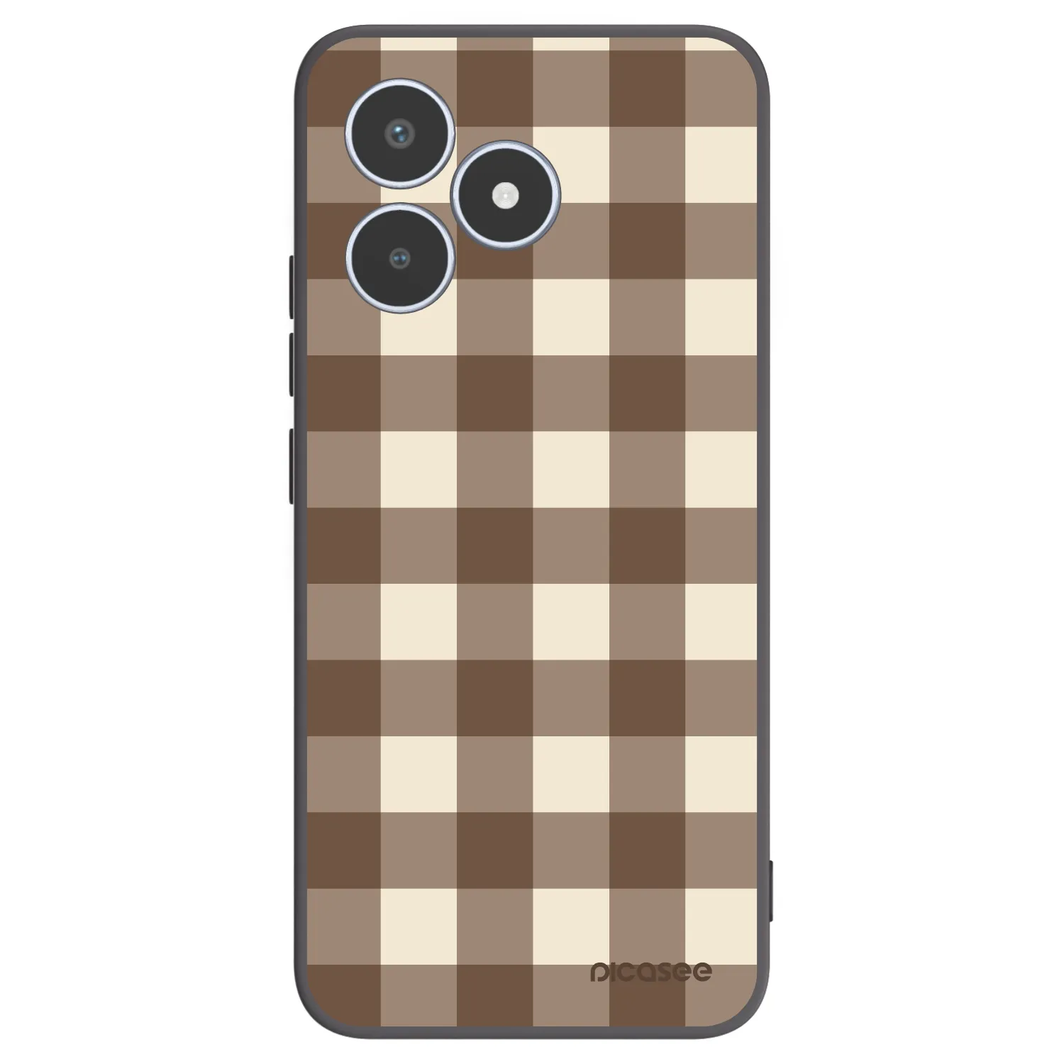 Picasee silikónový čierny obal pre Realme C53 - Brown grid