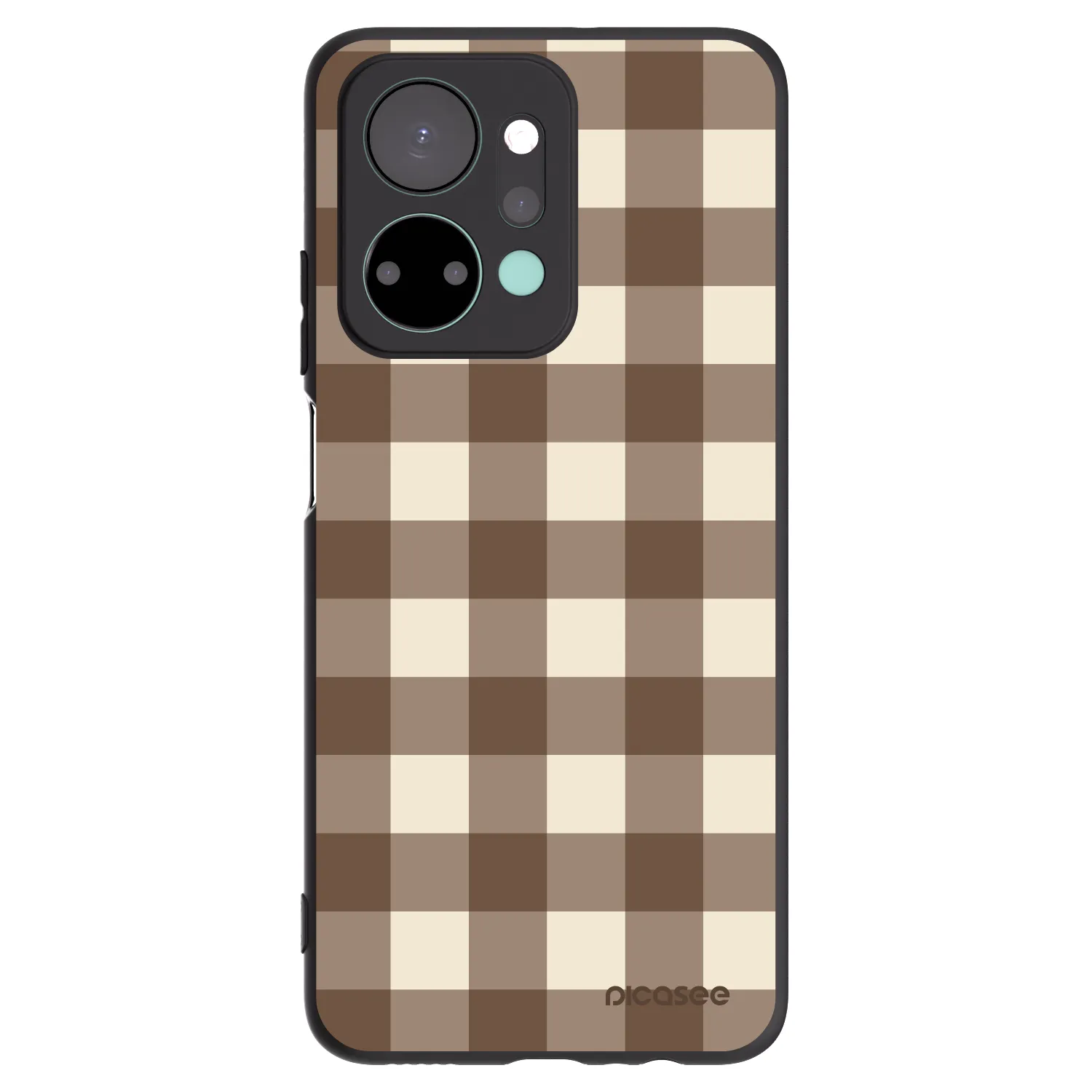 Picasee silikónový čierny obal pre Honor X7a - Brown grid