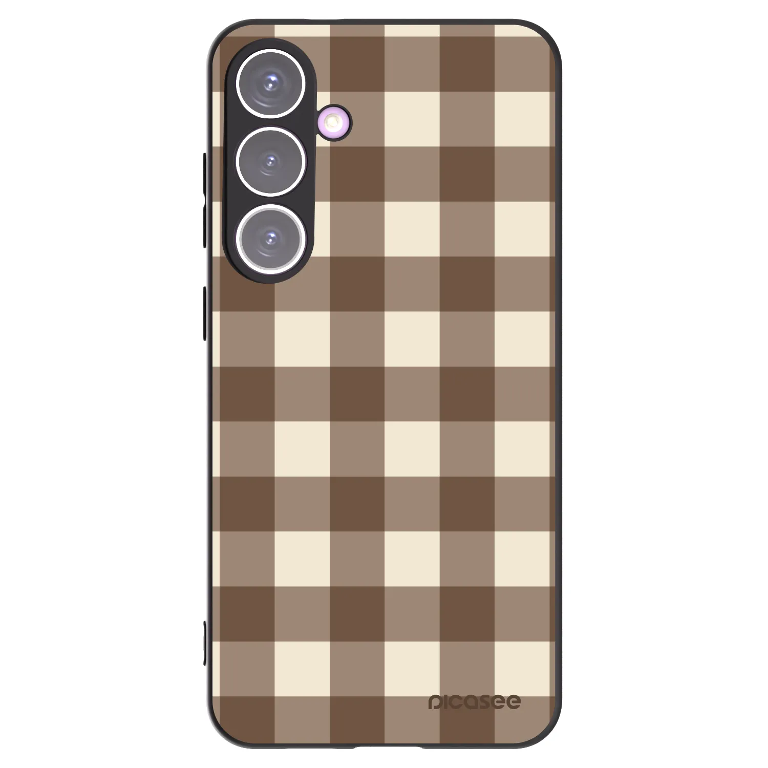 Picasee silikónový čierny obal pre Samsung Galaxy S24+ S926B 5G - Brown grid