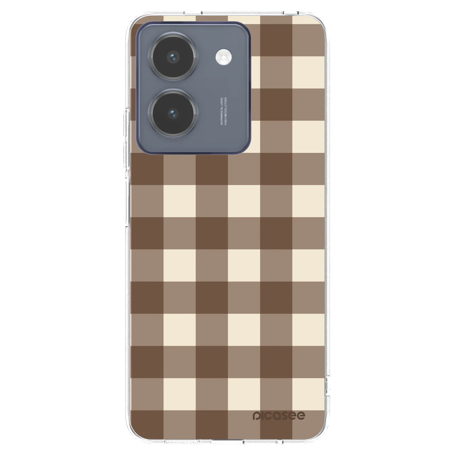 Picasee silikónový prehľadný obal pre Vivo Y36 4G - Brown grid