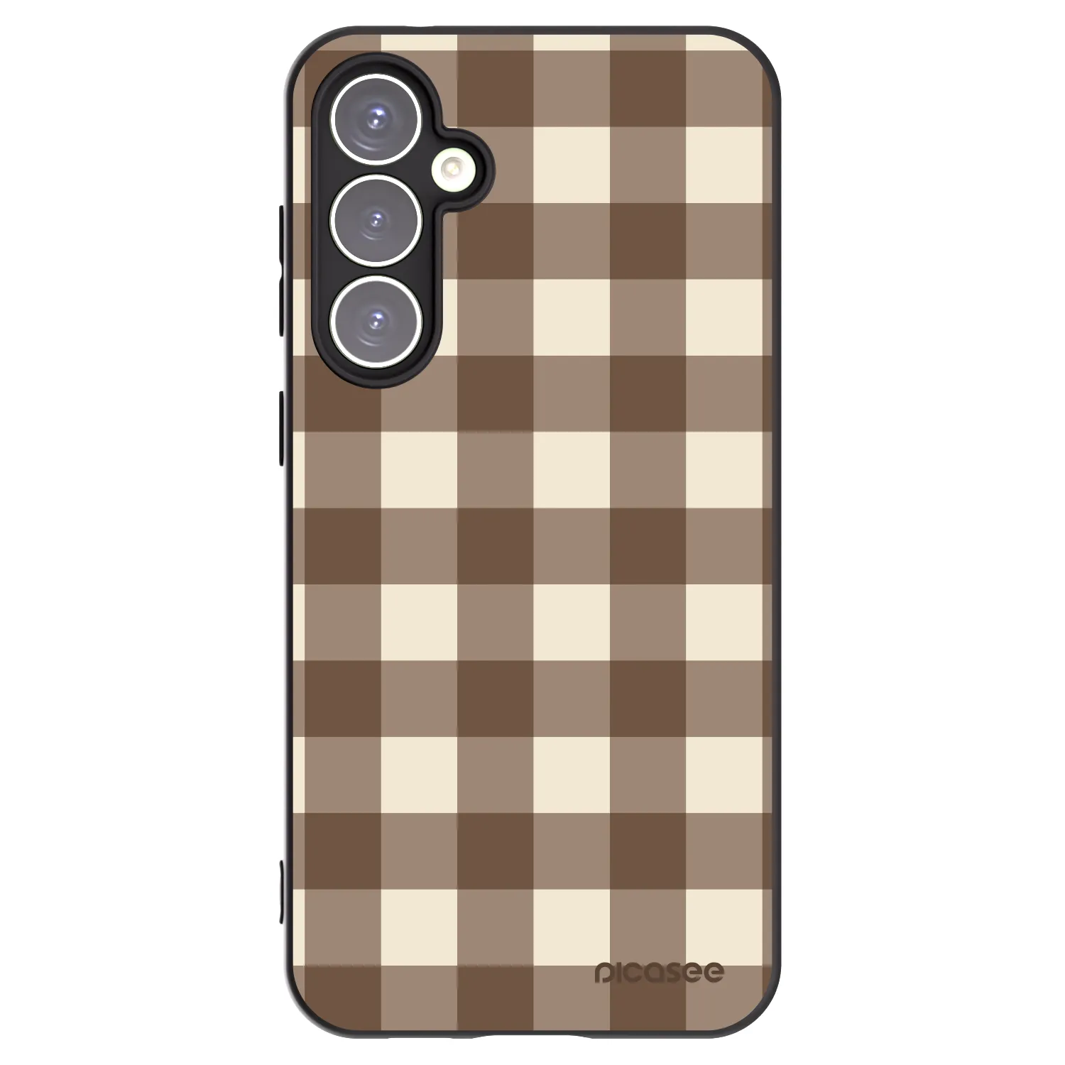 Picasee silikónový čierny obal pre Samsung Galaxy S23 FE S711B - Brown grid
