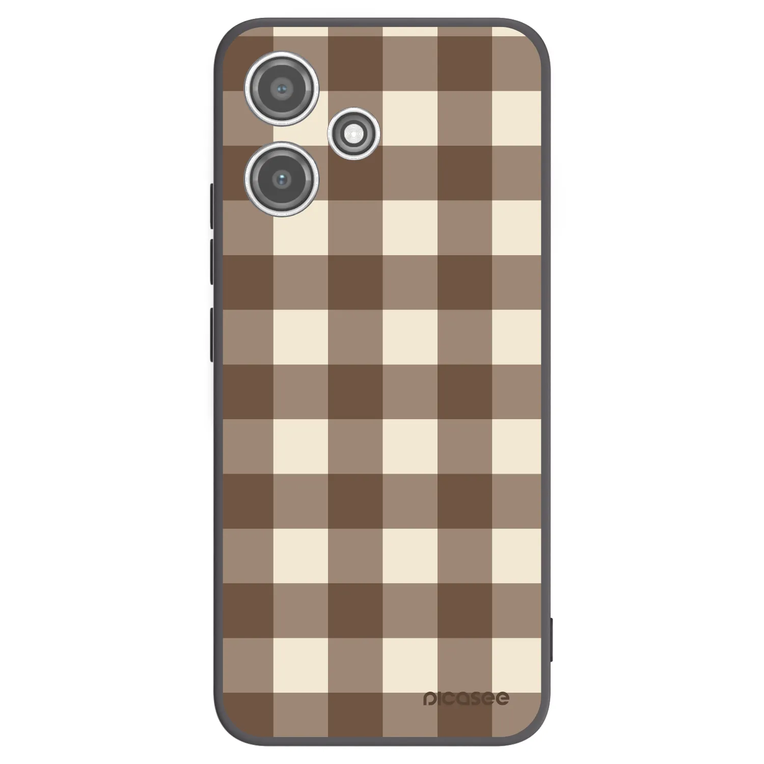 Picasee silikónový čierny obal pre Xiaomi Redmi 12 5G - Brown grid
