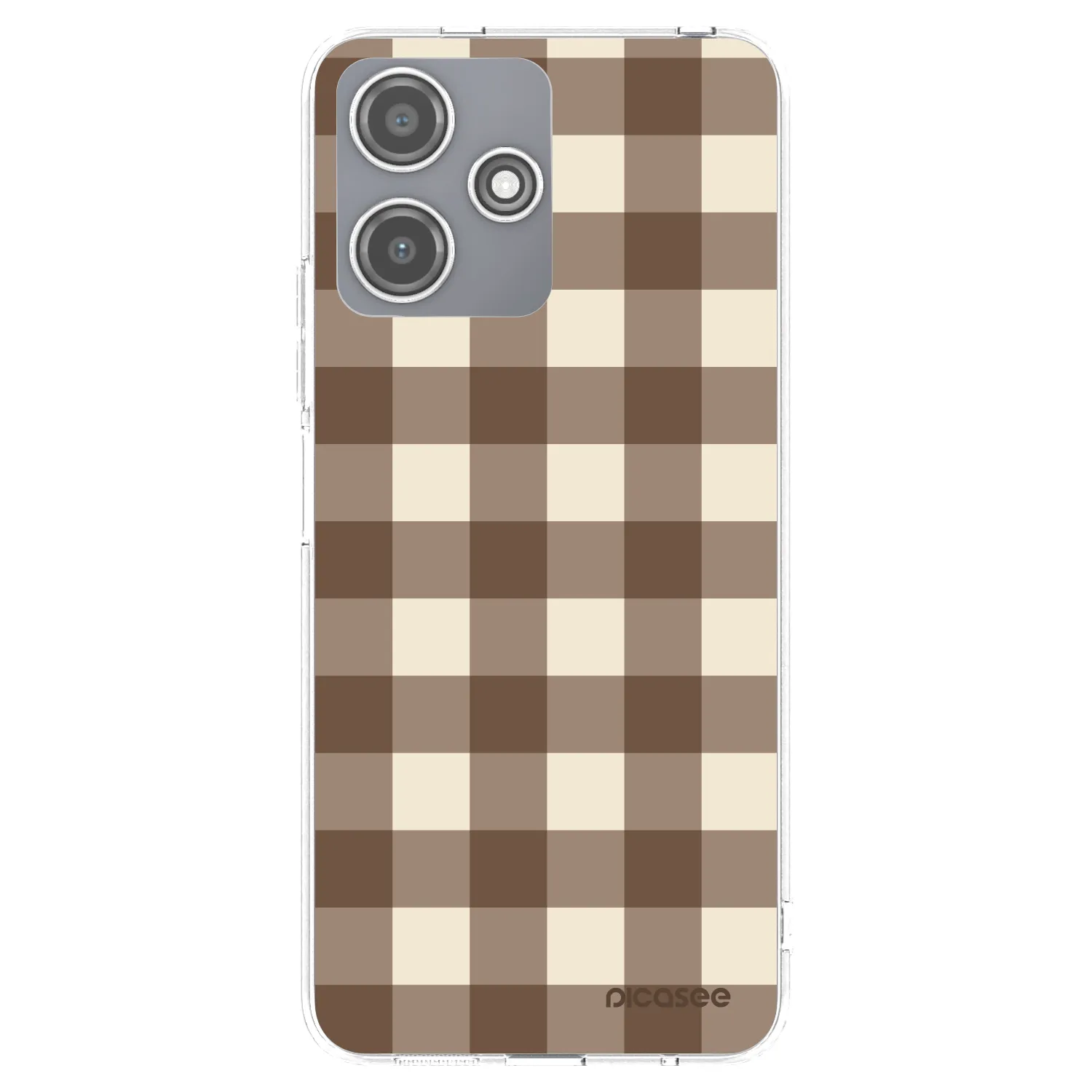 Picasee silikónový prehľadný obal pre Xiaomi Redmi 12 5G - Brown grid