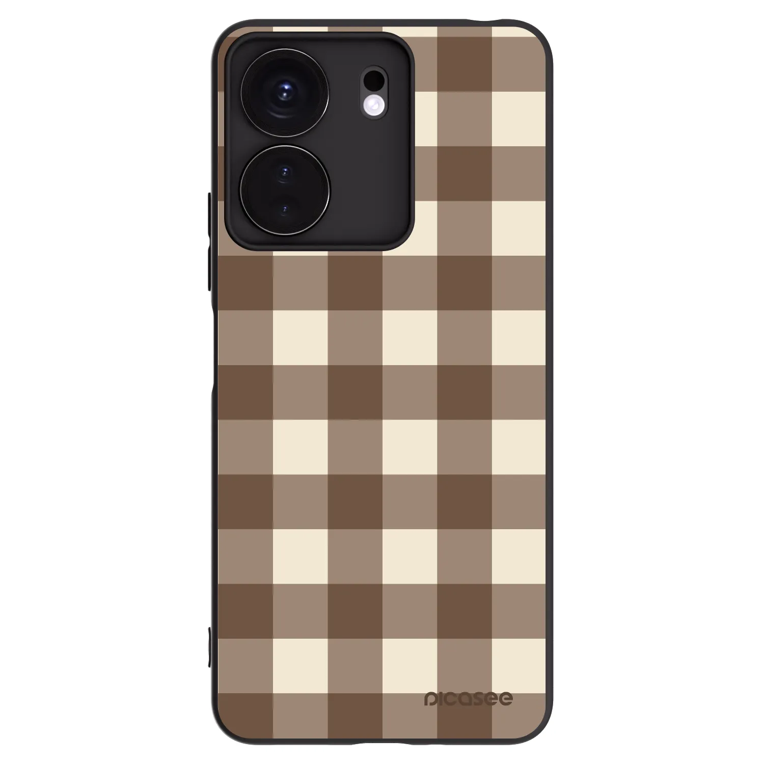 Picasee silikónový čierny obal pre Xiaomi Redmi 13C 4G - Brown grid
