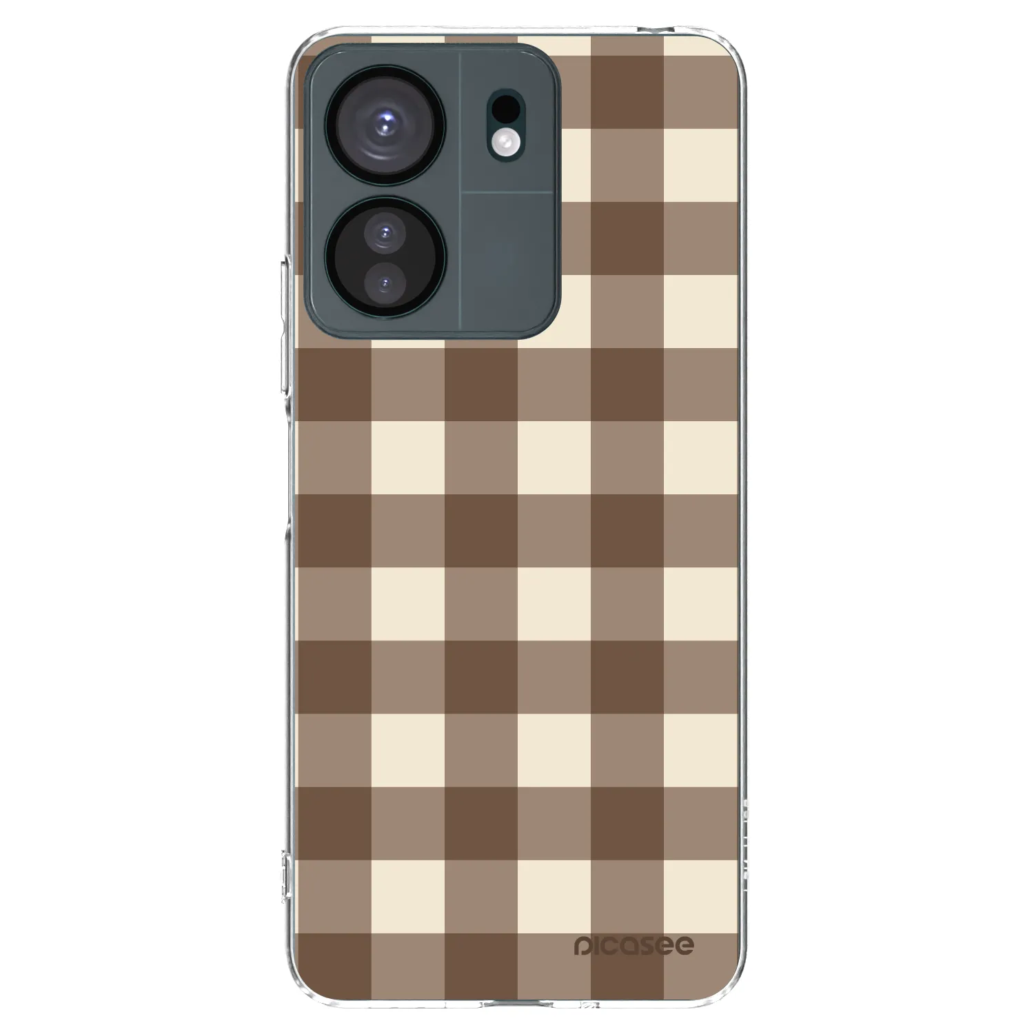 Picasee silikónový prehľadný obal pre Xiaomi Redmi 13C 4G - Brown grid