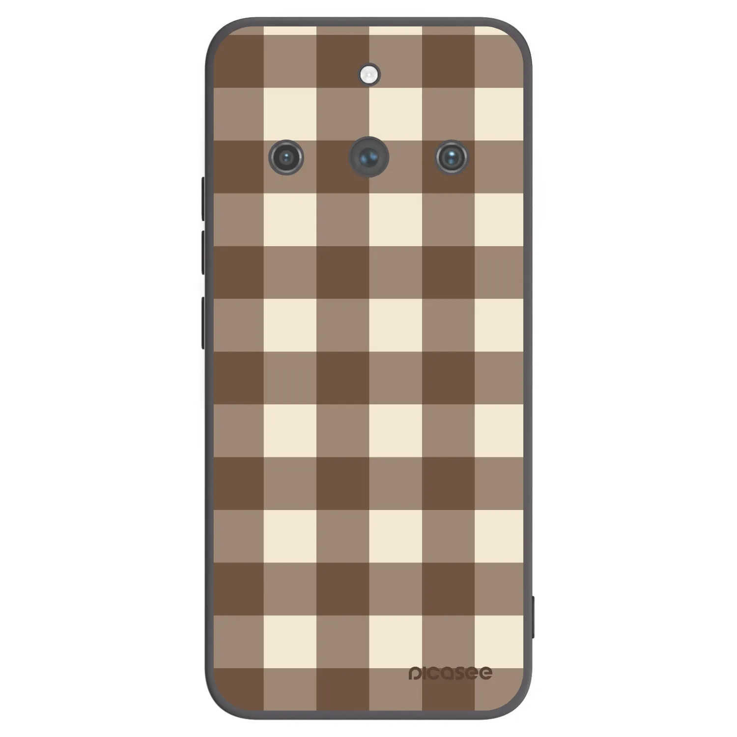 Picasee silikónový čierny obal pre Realme 11 Pro+ - Brown grid