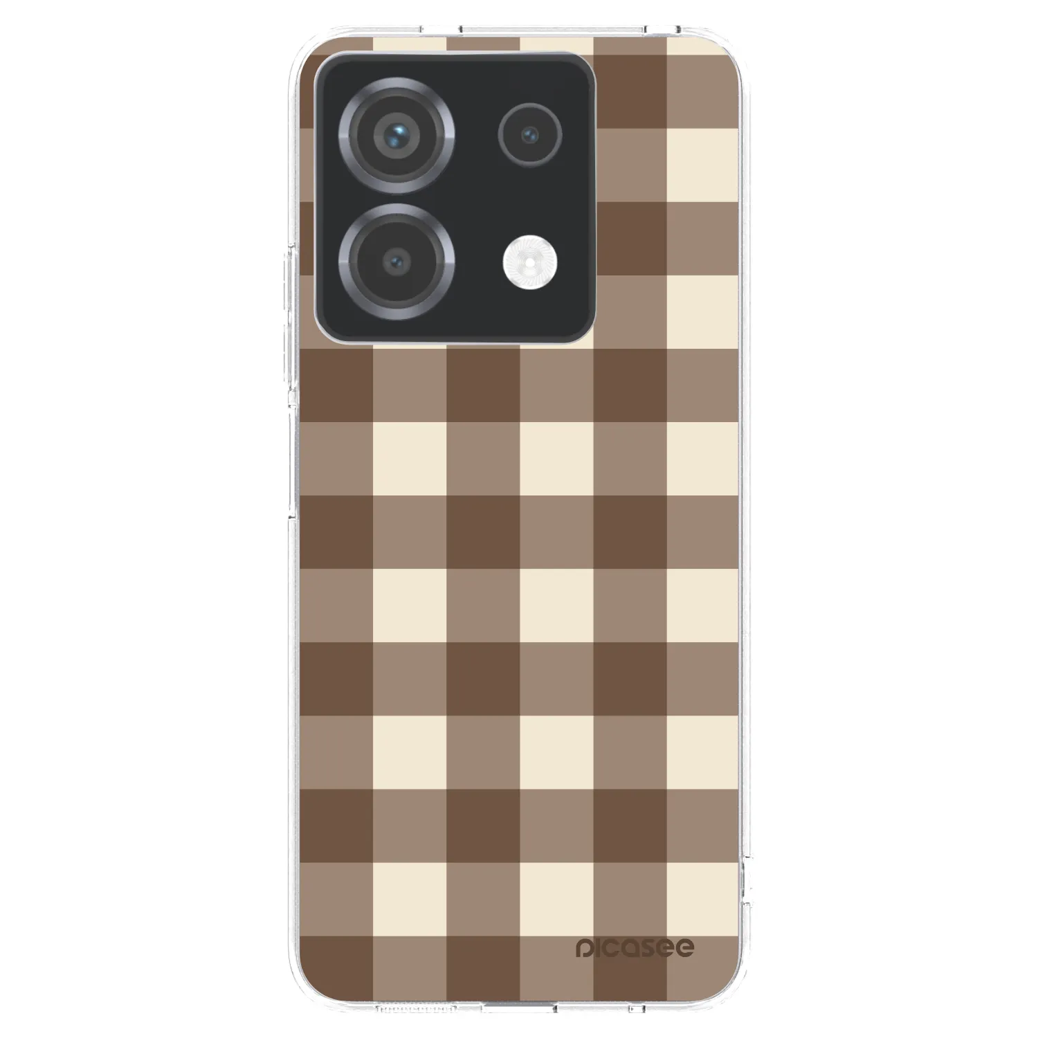 Picasee silikónový prehľadný obal pre Xiaomi Poco X6 - Brown grid