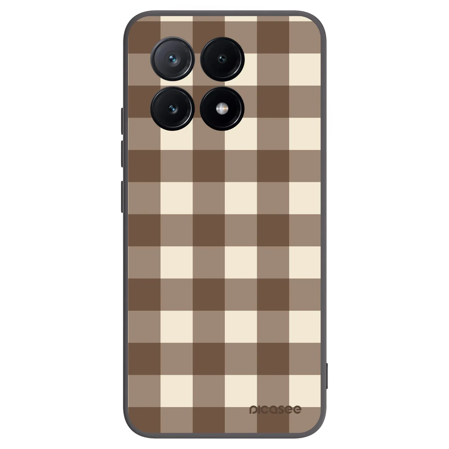 Picasee silikónový čierny obal pre Xiaomi Poco X6 Pro - Brown grid