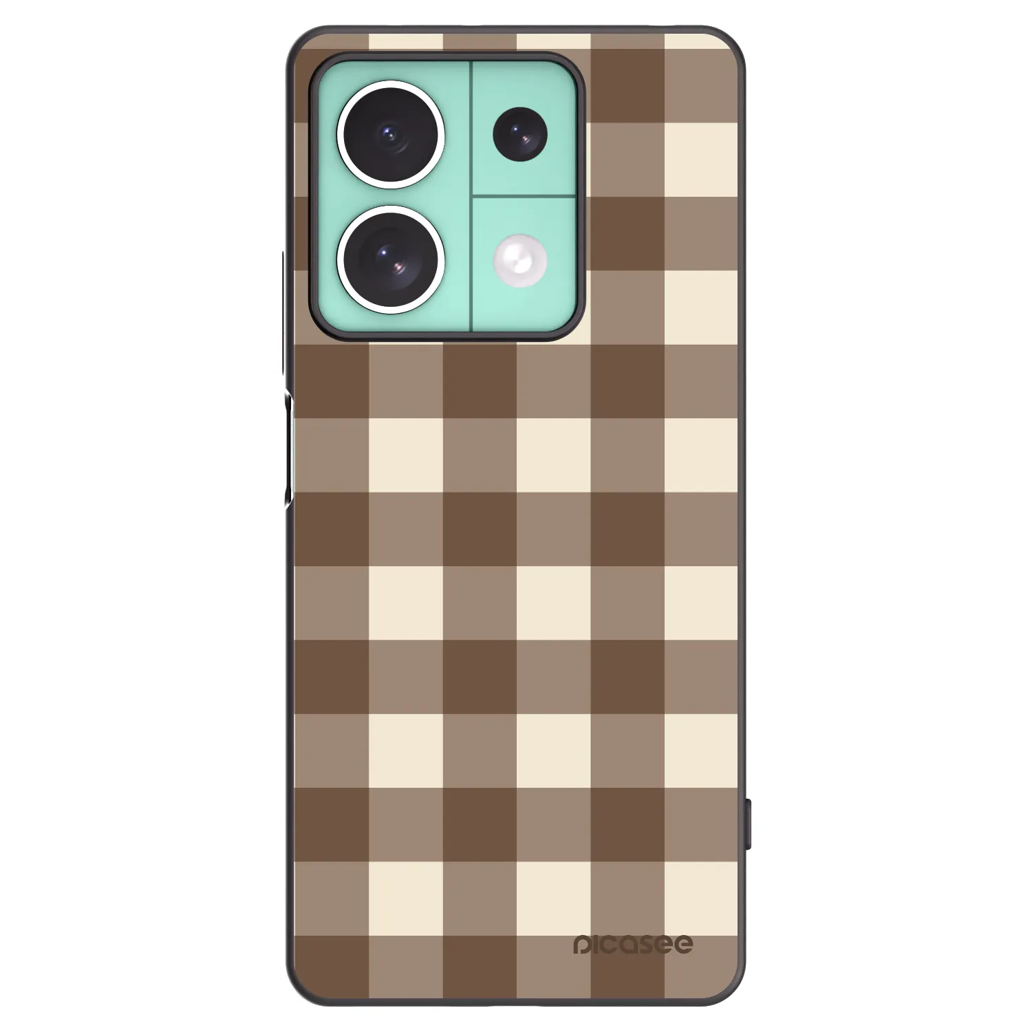 Picasee silikónový čierny obal pre Xiaomi Redmi Note 13 5G - Brown grid