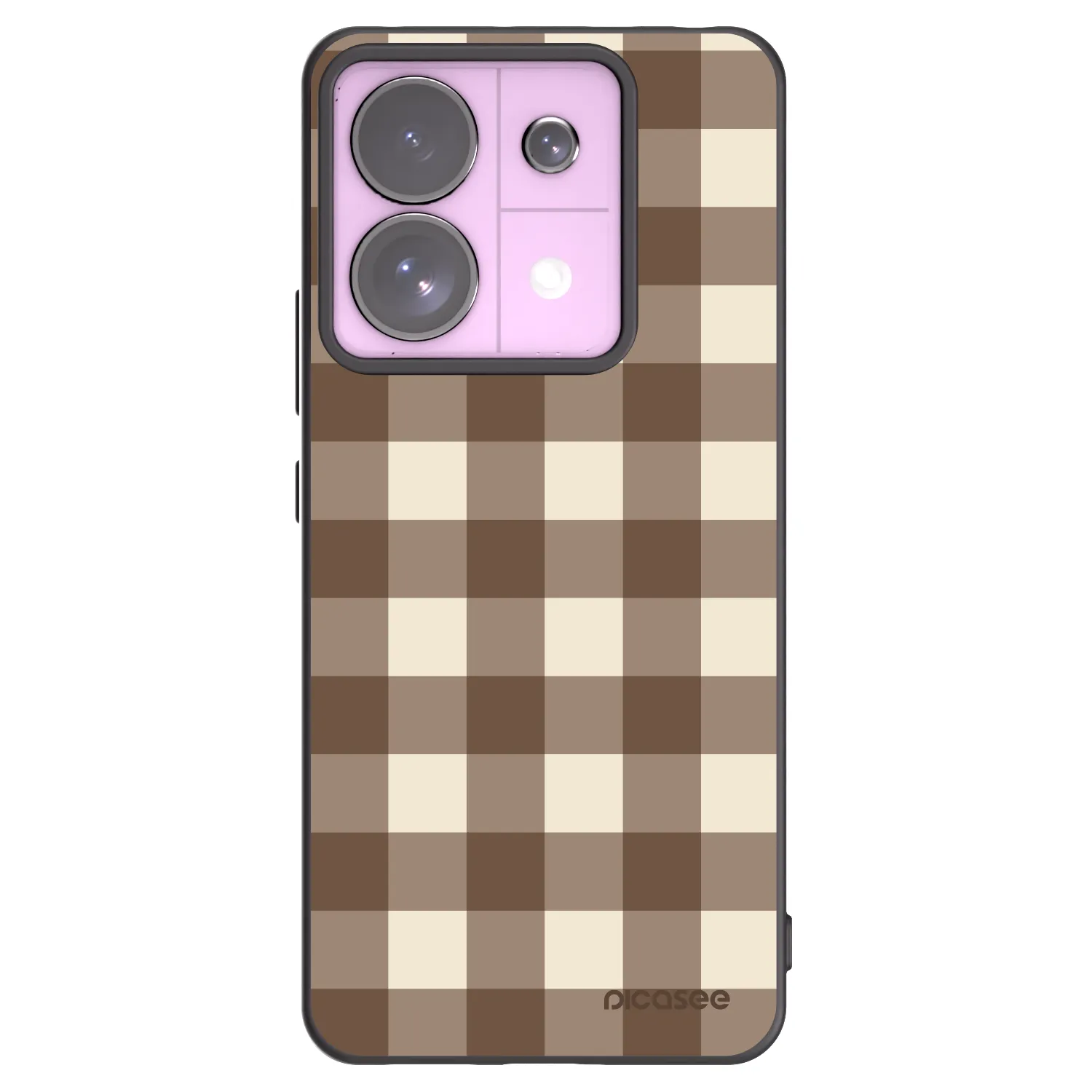 Picasee silikónový čierny obal pre Xiaomi Redmi Note 13 Pro 5G - Brown grid