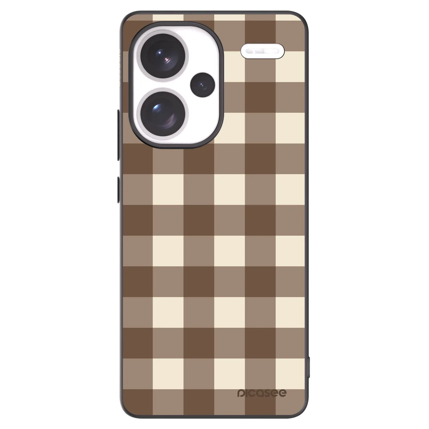 Picasee silikónový čierny obal pre Xiaomi Redmi Note 13 Pro+ 5G - Brown grid