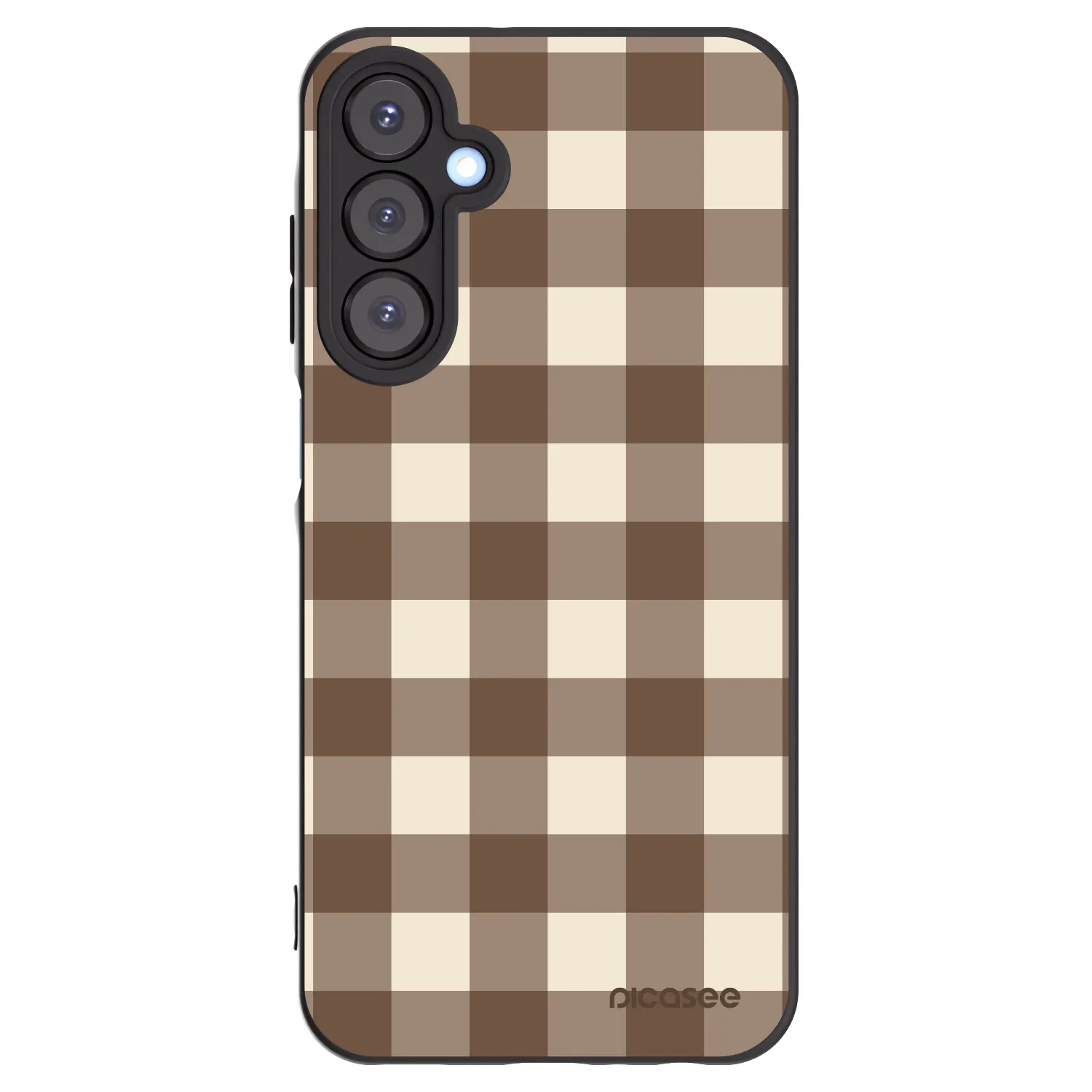 Picasee silikónový čierny obal pre Samsung Galaxy A25 A256B 5G - Brown grid