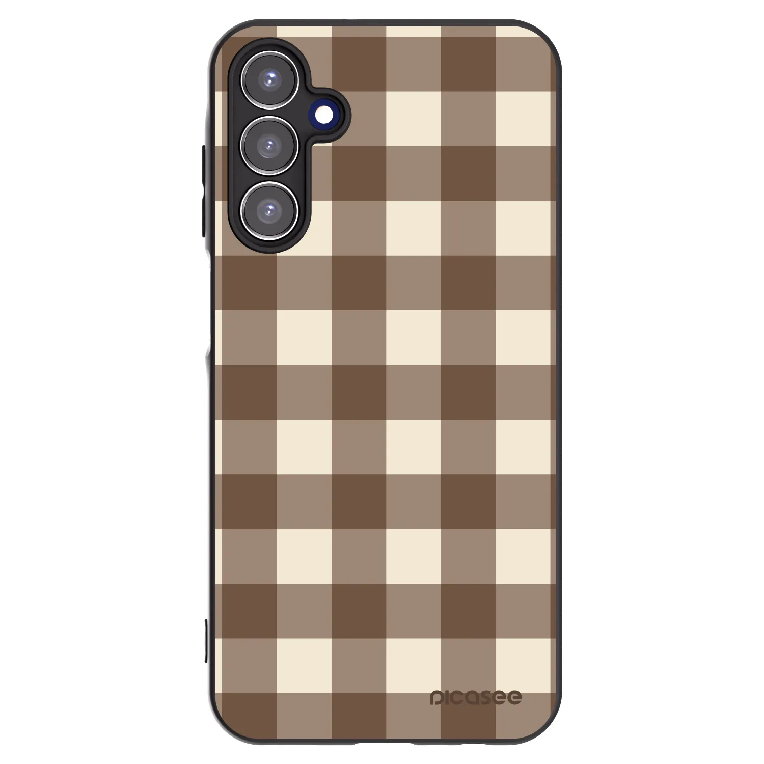Picasee silikónový čierny obal pre Samsung Galaxy A15 A155F 4G - Brown grid