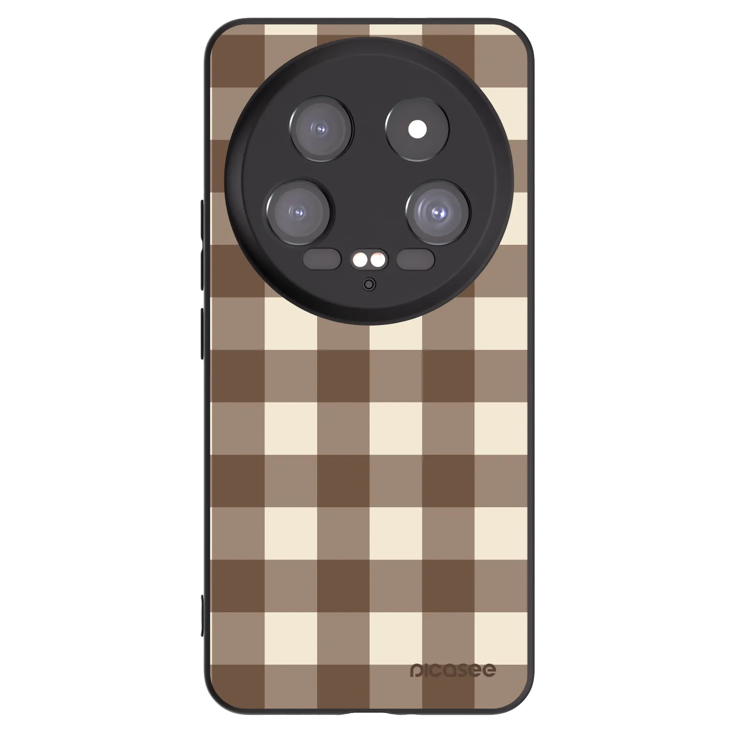 Picasee silikónový čierny obal pre Xiaomi 14 Ultra - Brown grid