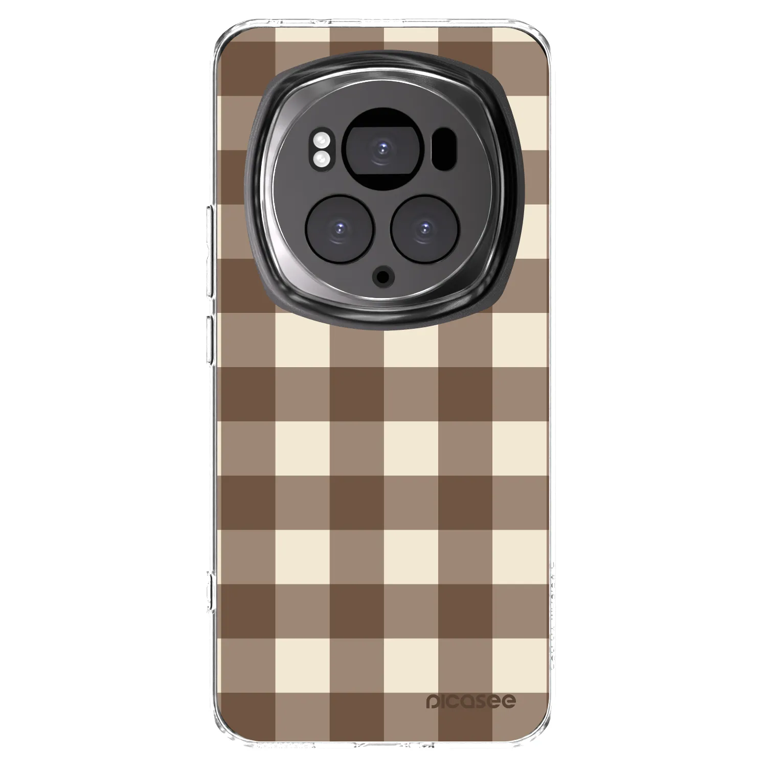 Picasee silikónový prehľadný obal pre Honor Magic6 Pro - Brown grid