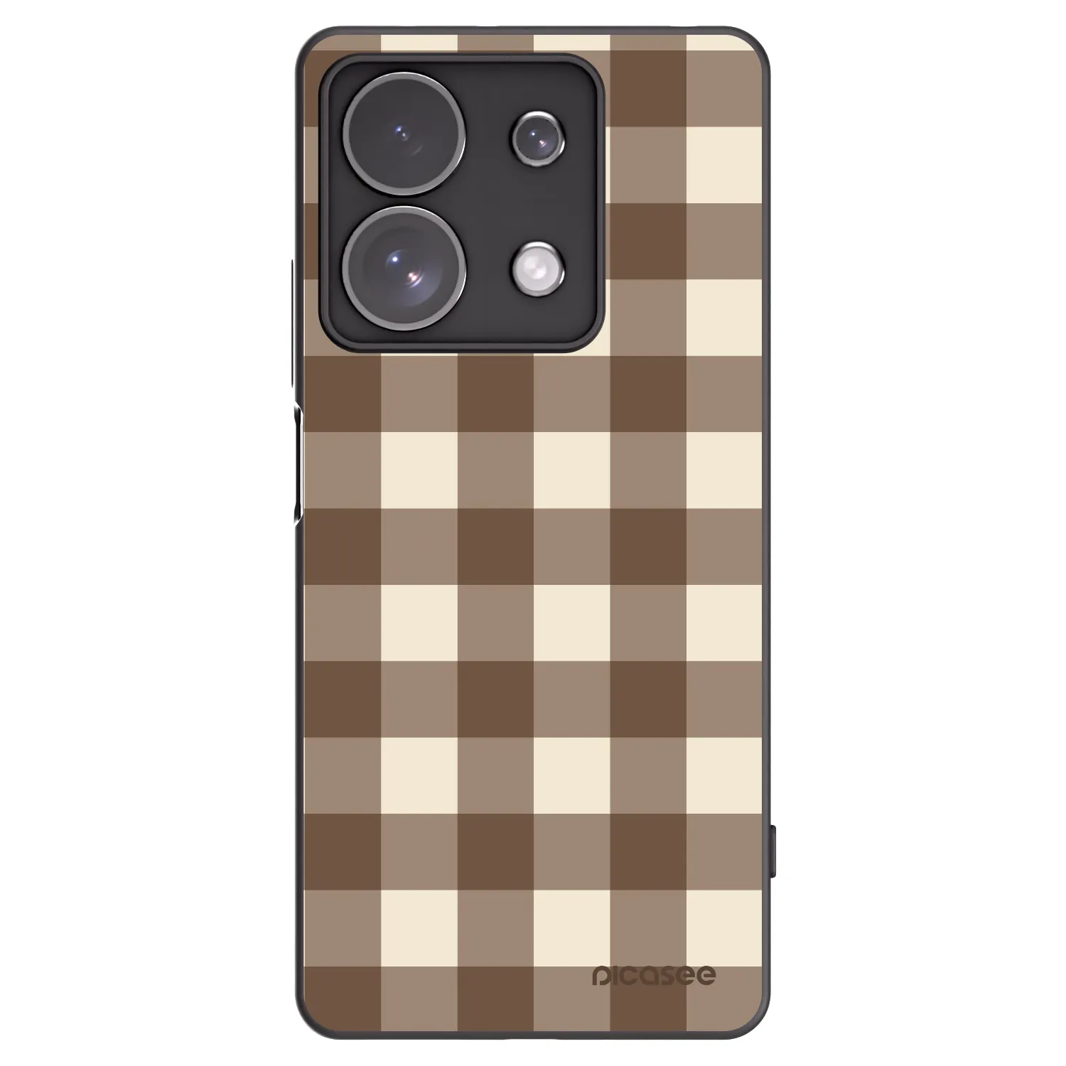 Picasee silikónový čierny obal pre Xiaomi Redmi Note 13 Pro 4G - Brown grid