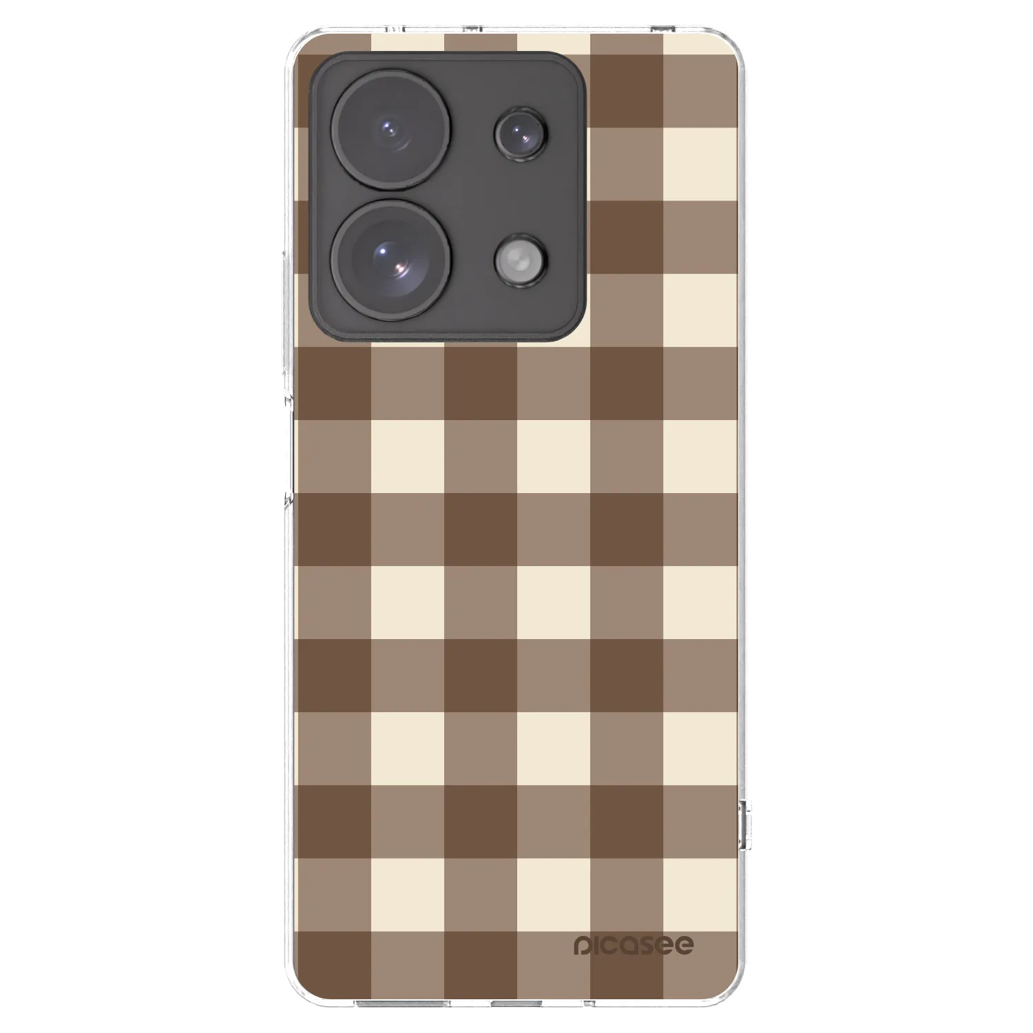 Picasee silikónový prehľadný obal pre Xiaomi Redmi Note 13 Pro 4G - Brown grid
