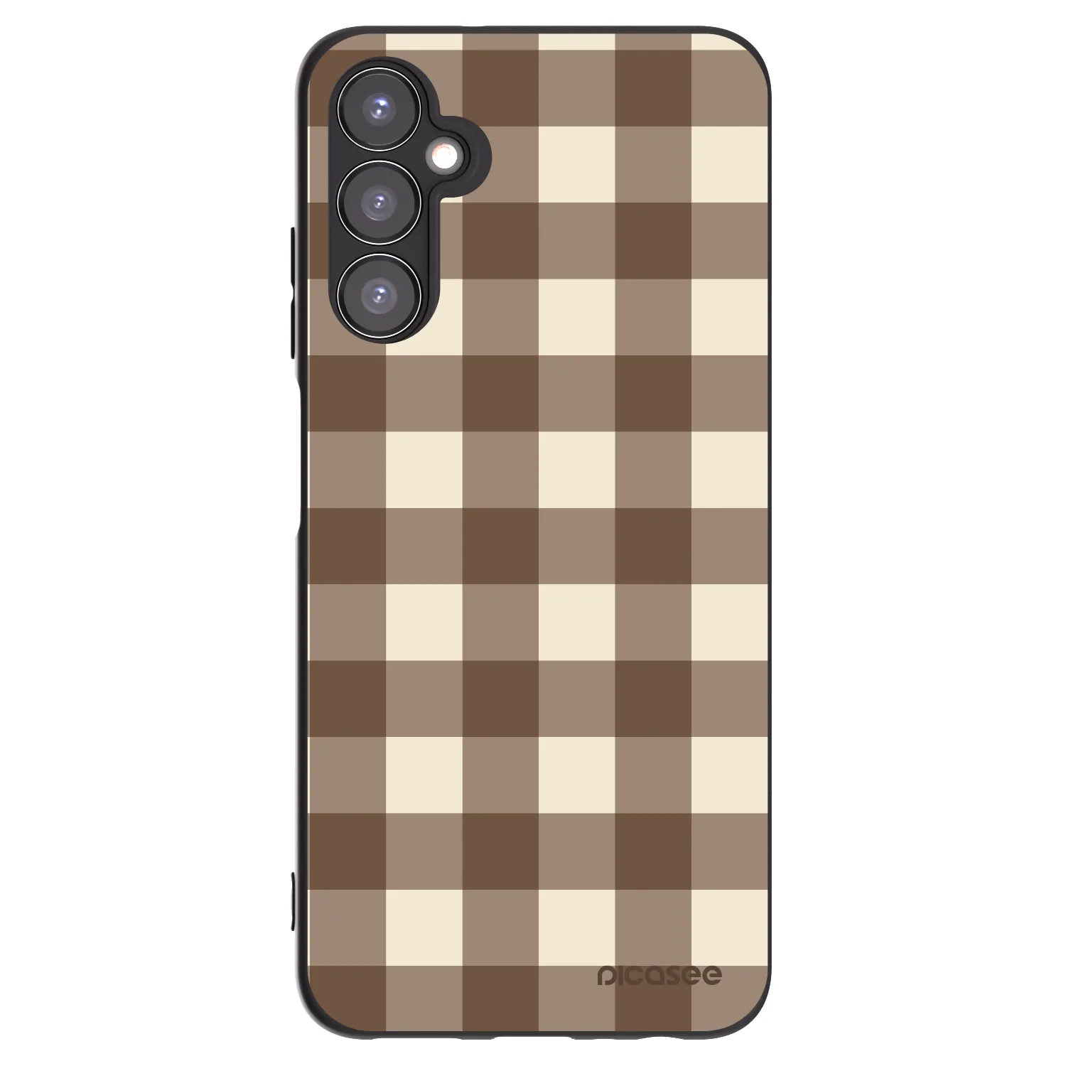 Picasee silikónový čierny obal pre Samsung Galaxy A05s A057G - Brown grid