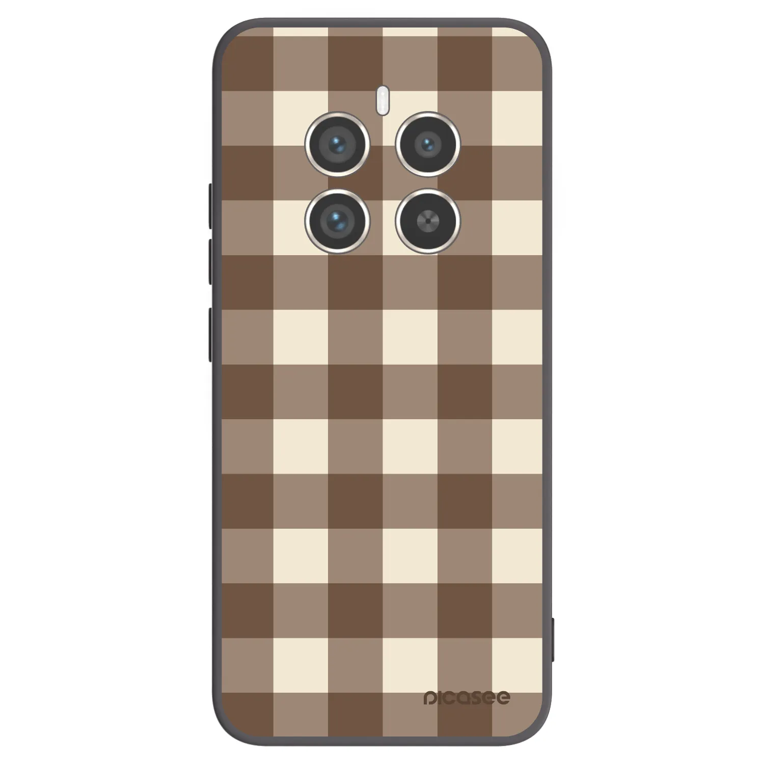 Picasee silikónový čierny obal pre Realme 12 Pro 5G - Brown grid