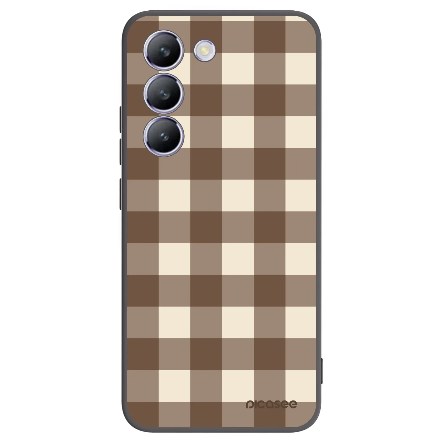 Picasee silikónový čierny obal pre Vivo V40 SE 5G - Brown grid
