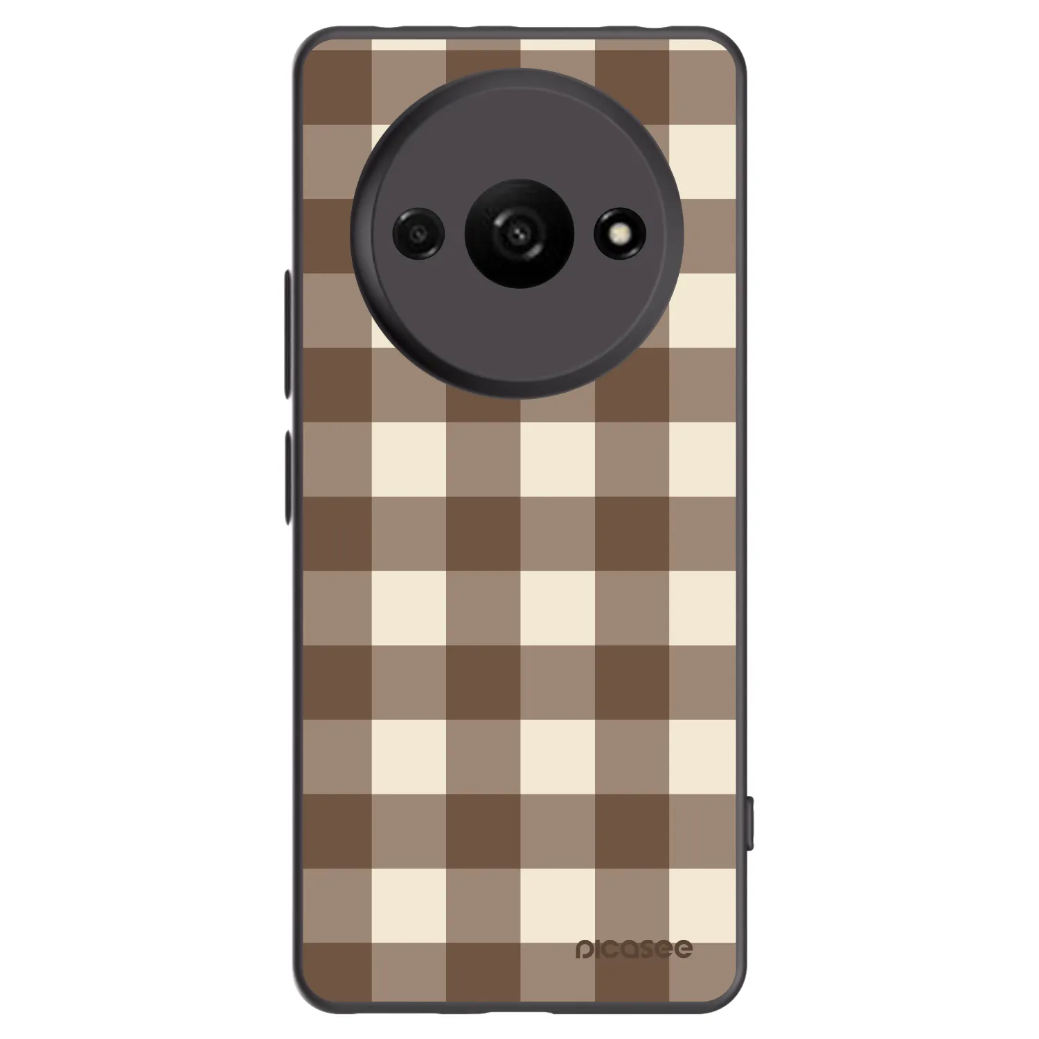 Picasee silikónový čierny obal pre Xiaomi Redmi A3 - Brown grid
