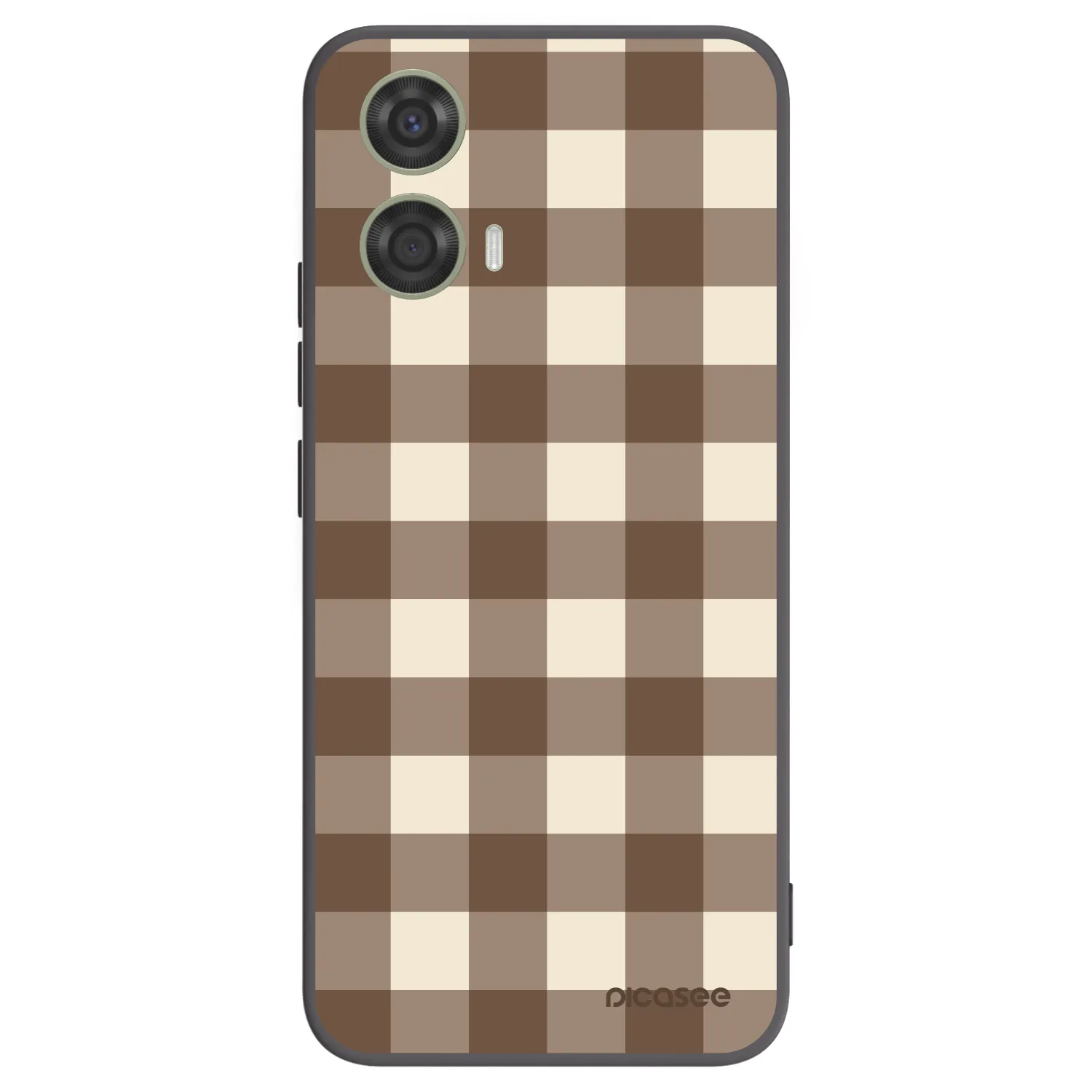 Picasee silikónový čierny obal pre Motorola Moto G24 - Brown grid