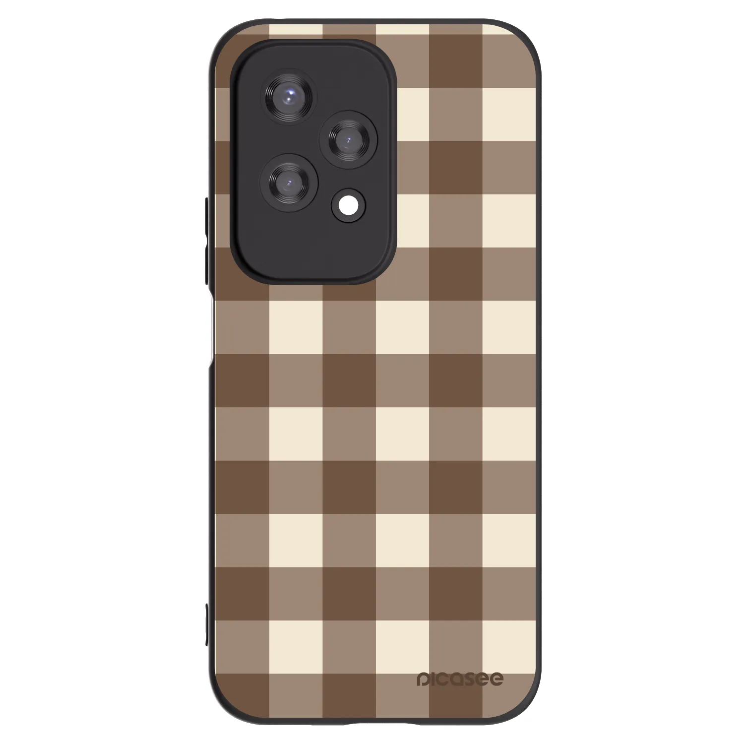 Picasee silikónový čierny obal pre Honor 200 Lite - Brown grid