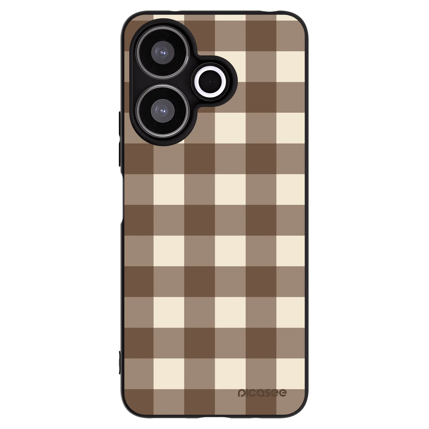 Picasee silikónový čierny obal pre Xiaomi Redmi 13 4G - Brown grid