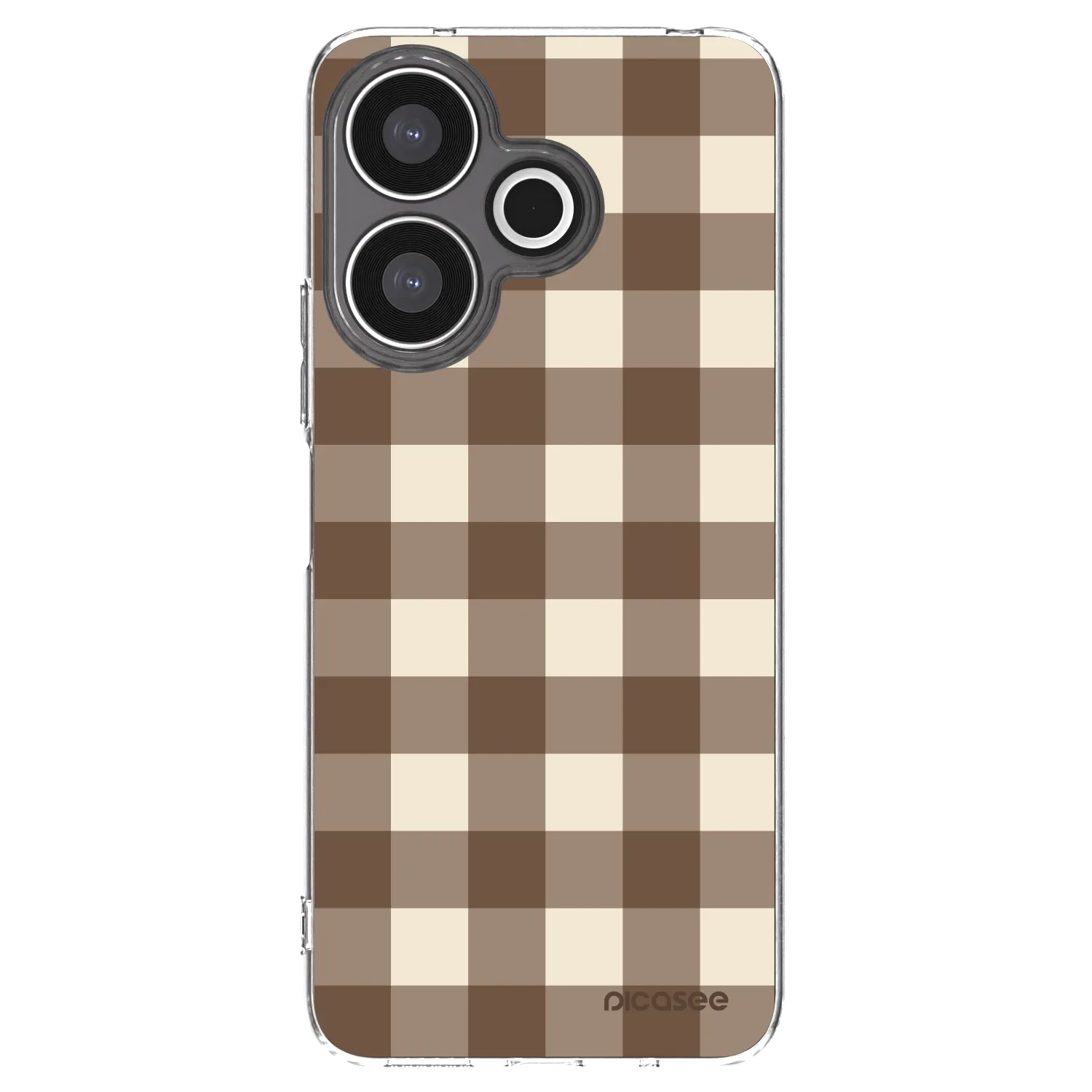 Picasee silikónový prehľadný obal pre Xiaomi Redmi 13 4G - Brown grid
