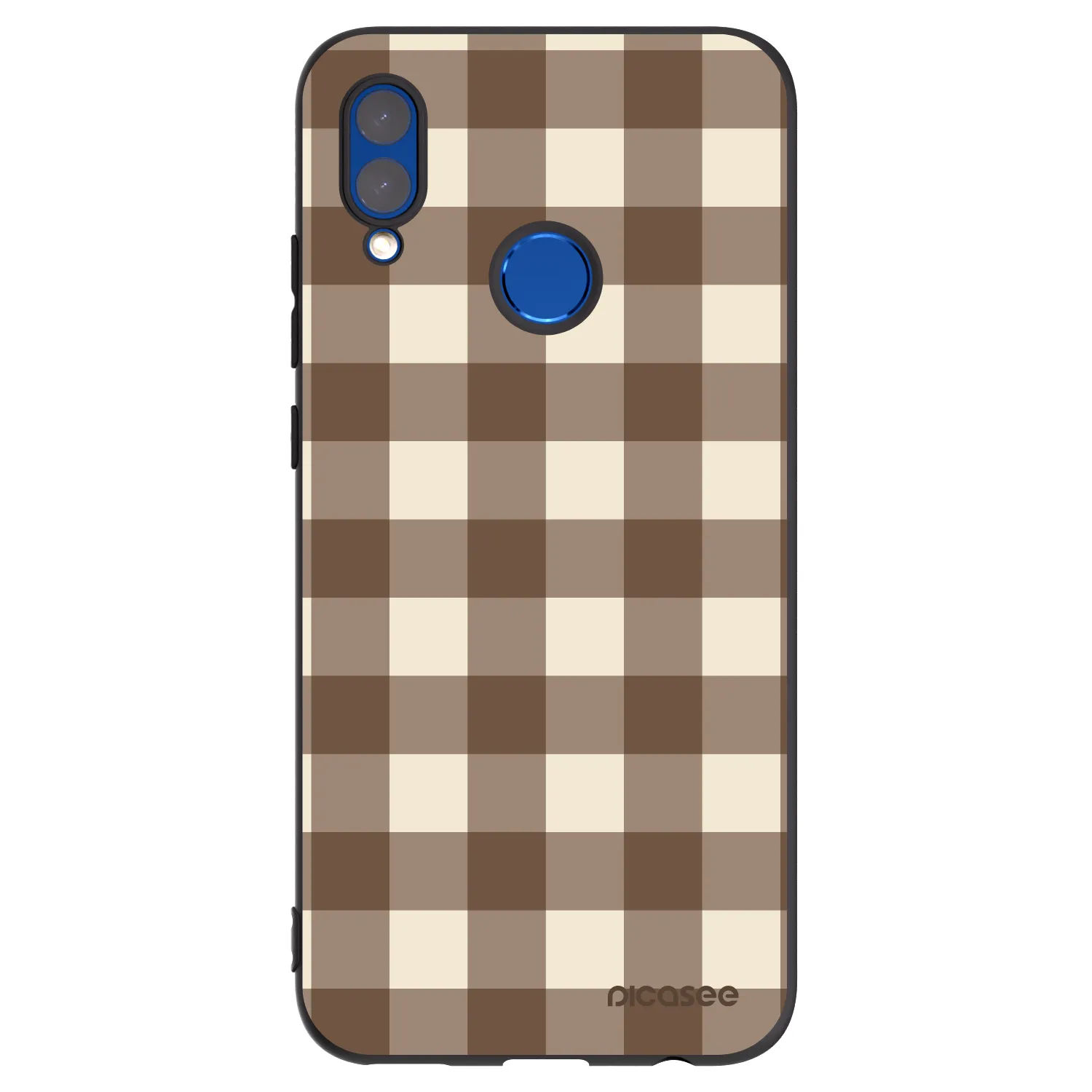 Picasee silikónový čierny obal pre Huawei P Smart 2019 - Brown grid