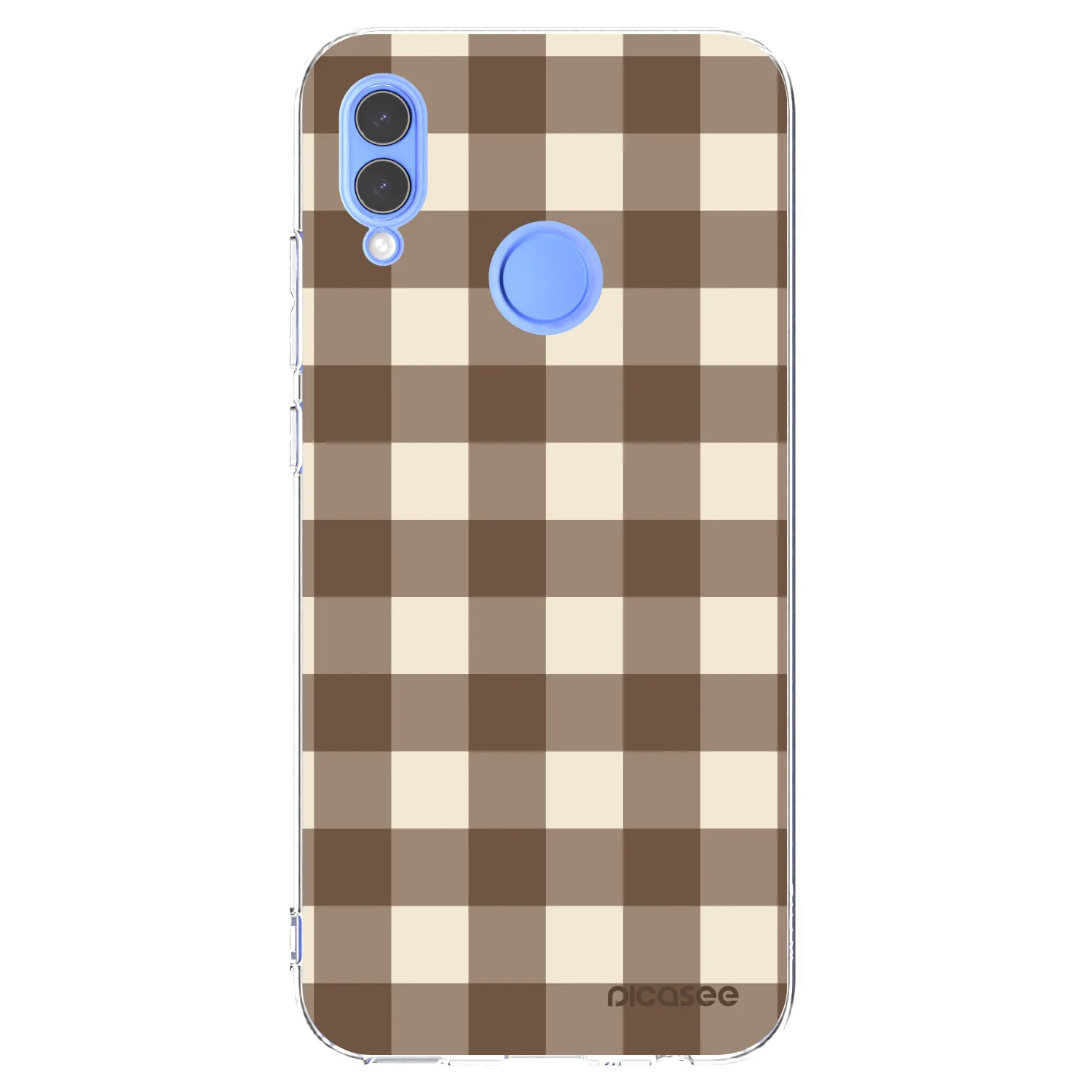 Picasee silikónový prehľadný obal pre Honor 10 Lite - Brown grid