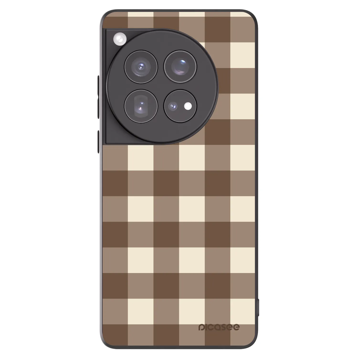 Picasee silikónový čierny obal pre OnePlus 12 5G - Brown grid