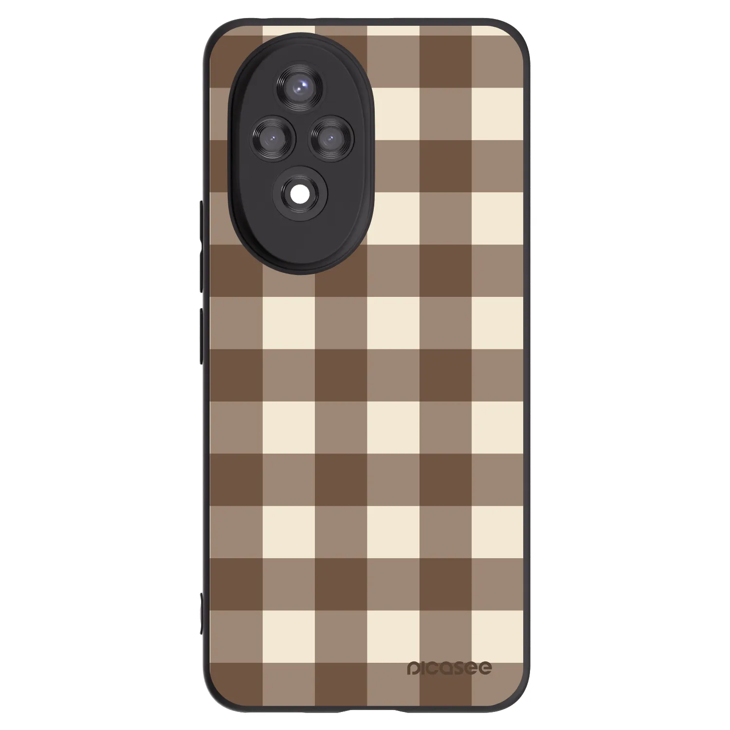 Picasee silikónový čierny obal pre Honor 200 Pro 5G - Brown grid