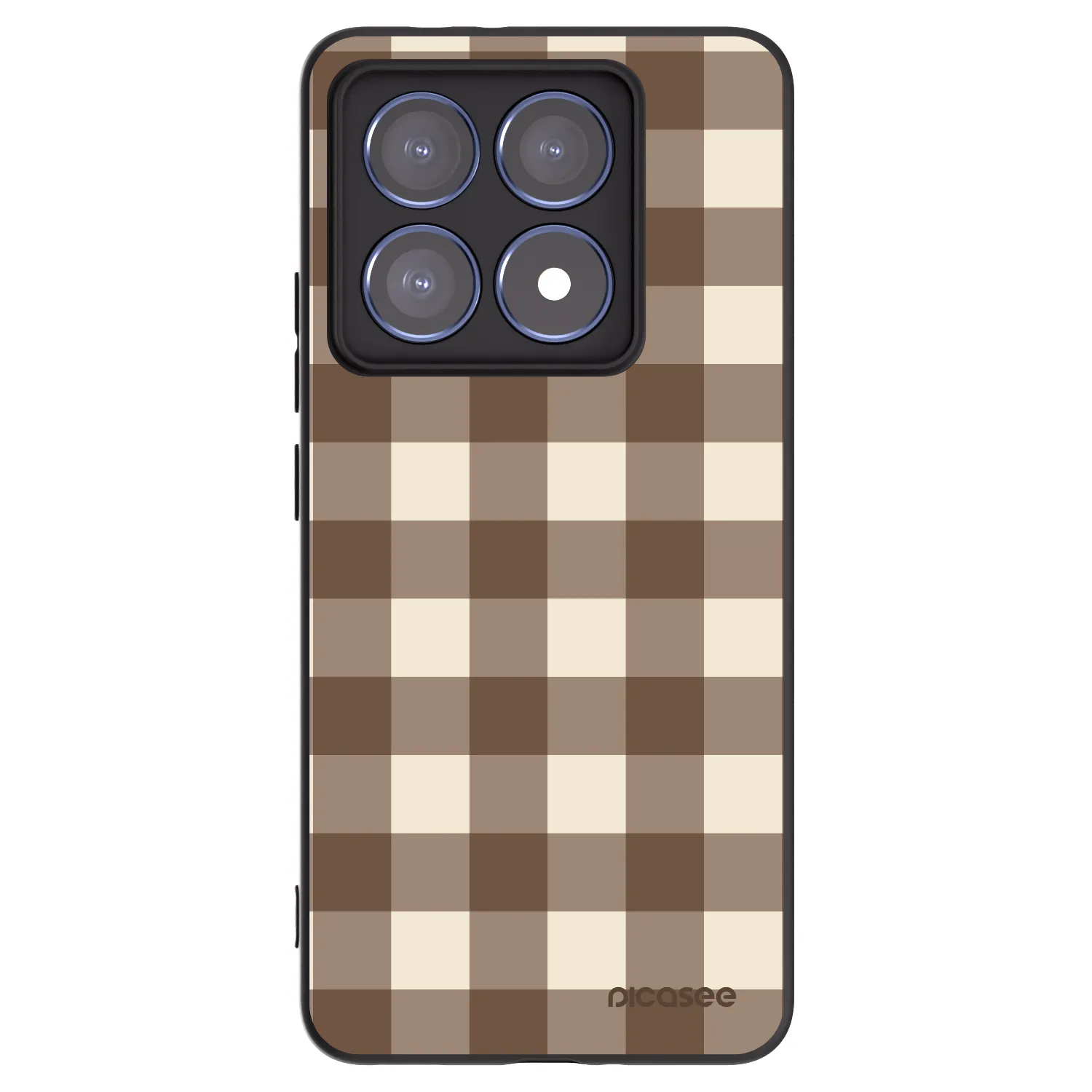 Picasee silikónový čierny obal pre Xiaomi 14T Pro - Brown grid
