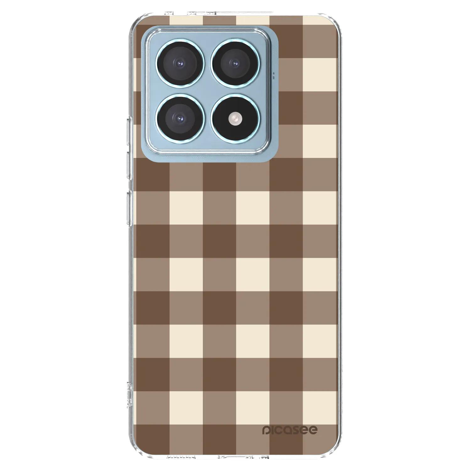 Picasee silikónový prehľadný obal pre Xiaomi 14T Pro - Brown grid