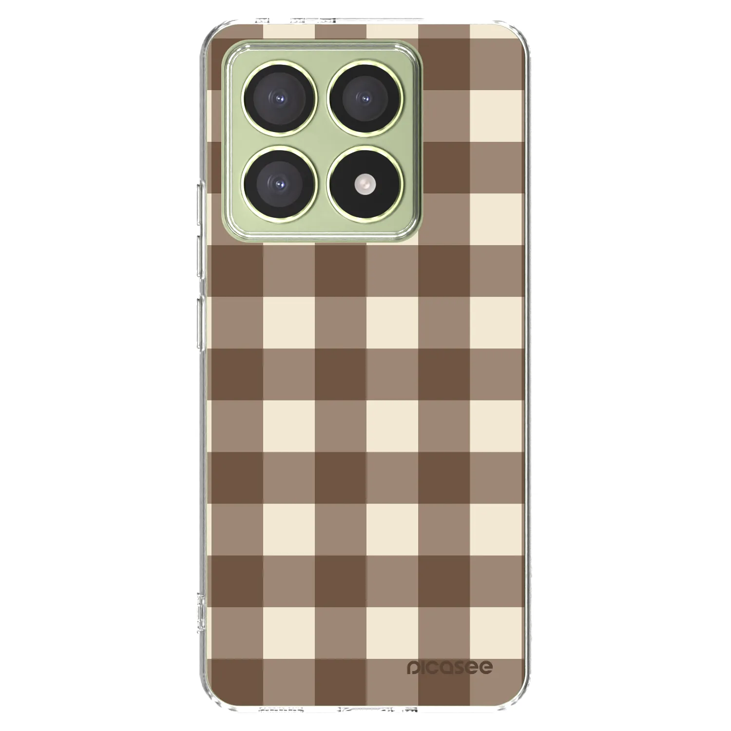 Picasee silikónový prehľadný obal pre Xiaomi 14T - Brown grid