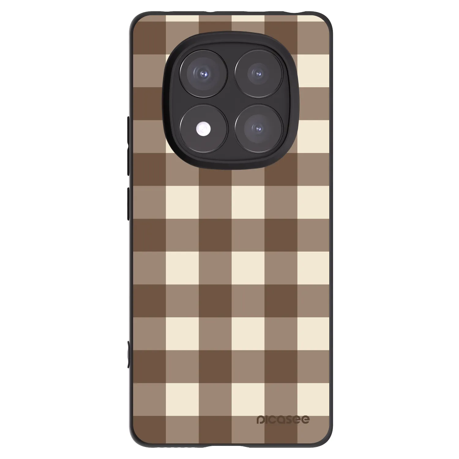 Picasee silikónový čierny obal pre Xiaomi Redmi Note 14 Pro+ 5G - Brown grid