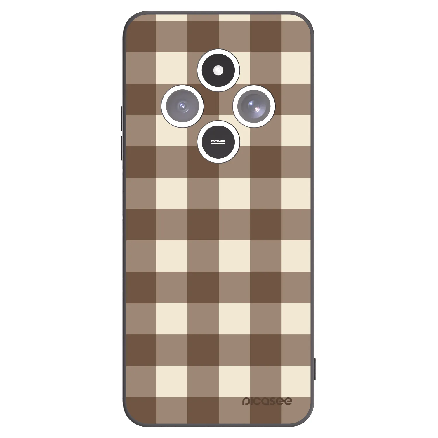 Picasee silikónový čierny obal pre Xiaomi Redmi 14C - Brown grid