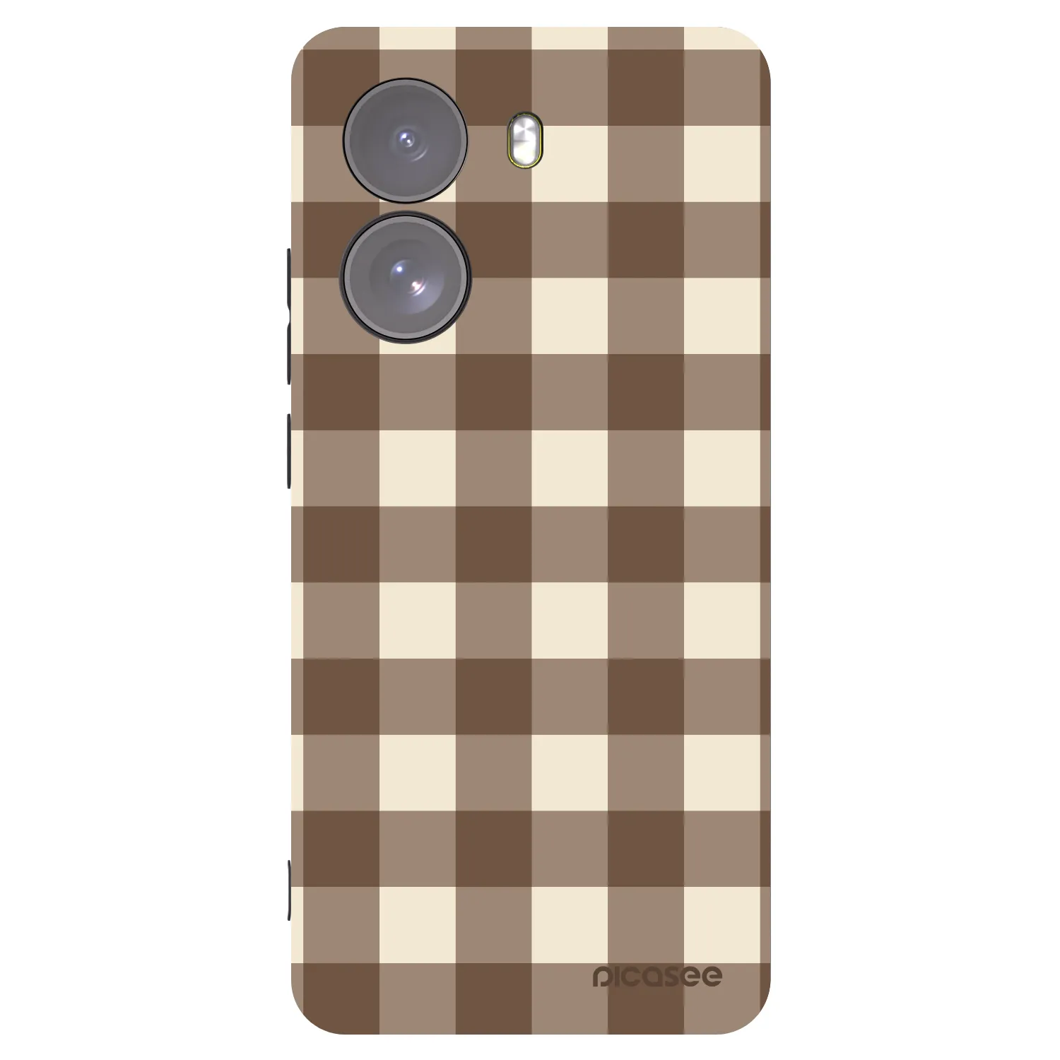 Picasee silikónový čierny obal pre Xiaomi Poco X7 - Brown grid