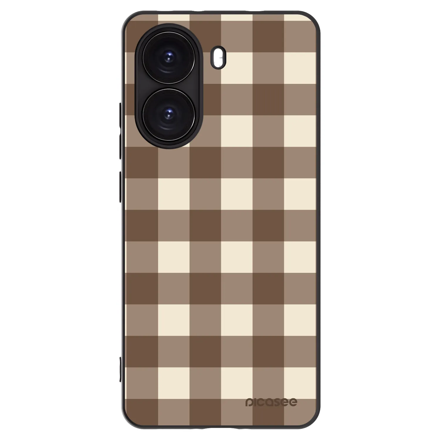 Picasee silikónový čierny obal pre Xiaomi Poco X7 Pro 5G - Brown grid