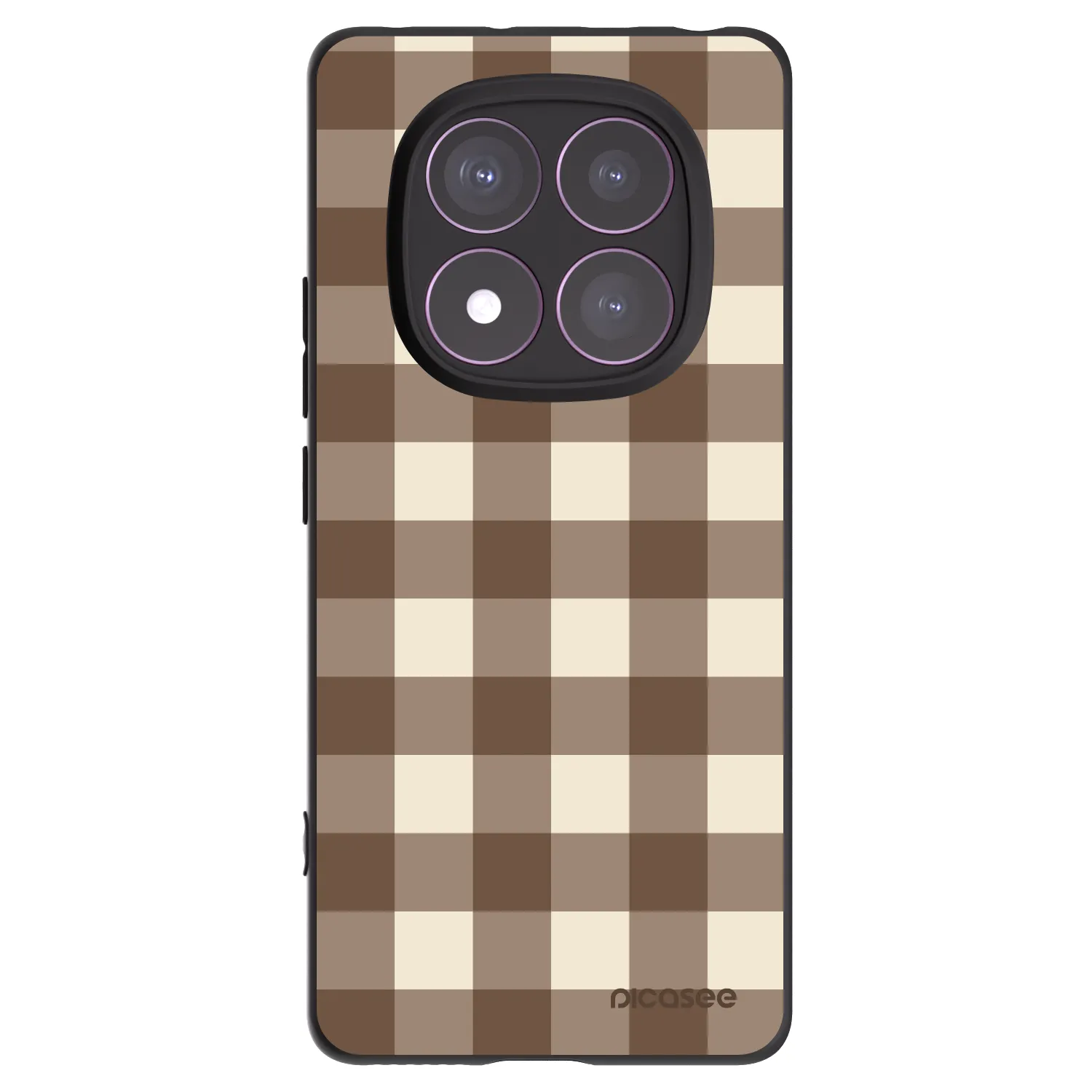 Picasee silikónový čierny obal pre Xiaomi Redmi Note 14 Pro 4G - Brown grid